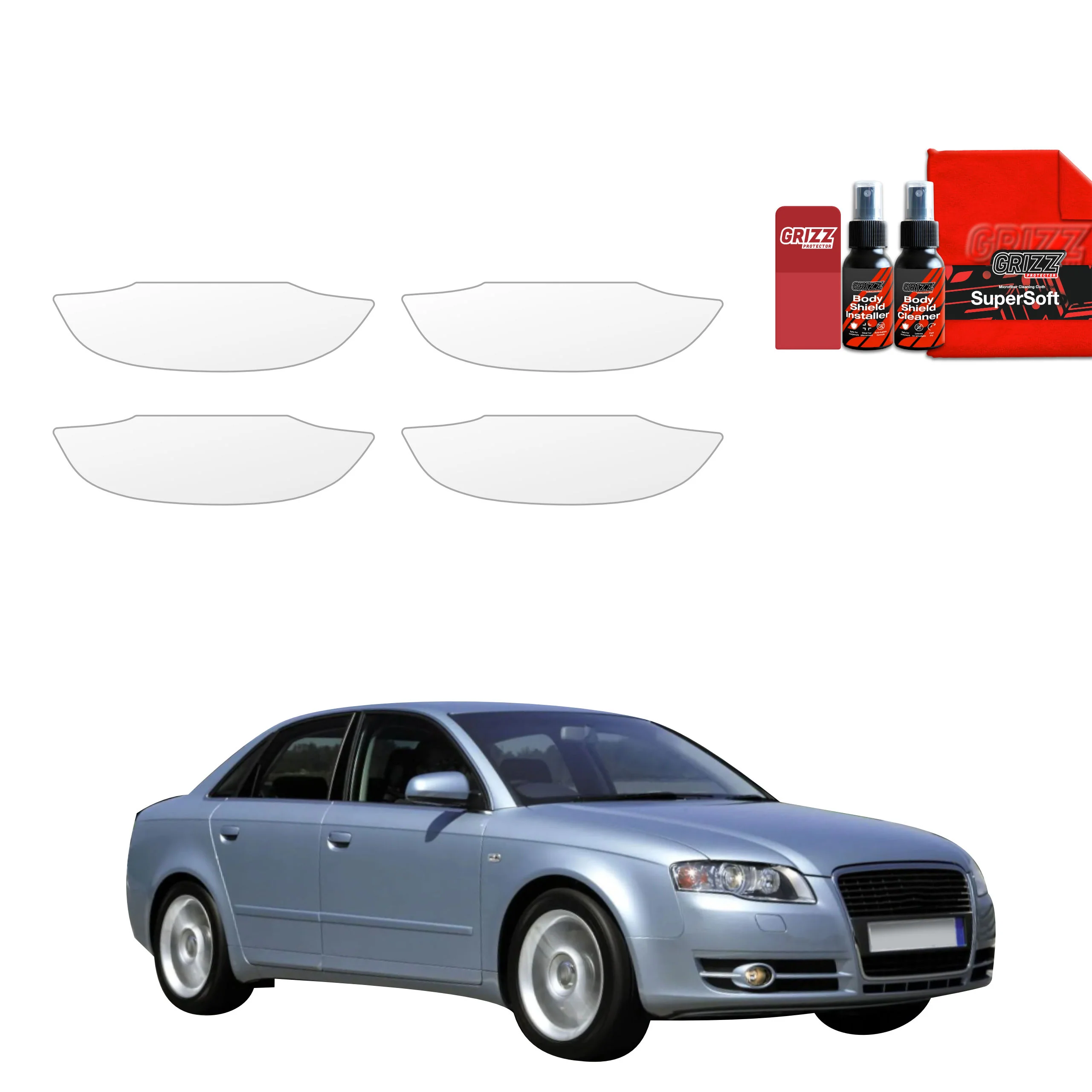 4in1 Schutzfolie für Türgriffmulden - Audi A4 B7 Sedan (2004-2008)