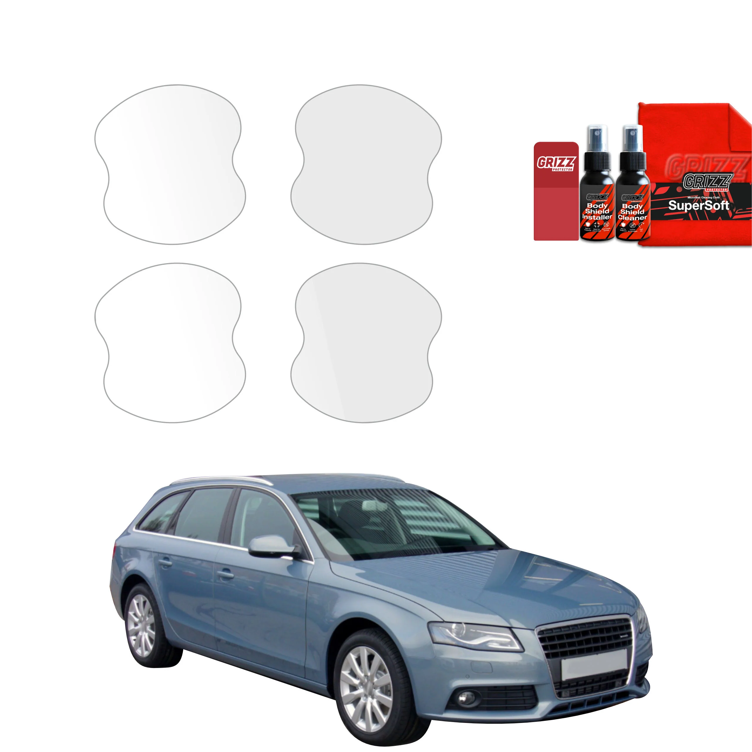 4in1 Schutzfolie für Türgriffmulden - Audi A4 B8 Avant (2007-2011)