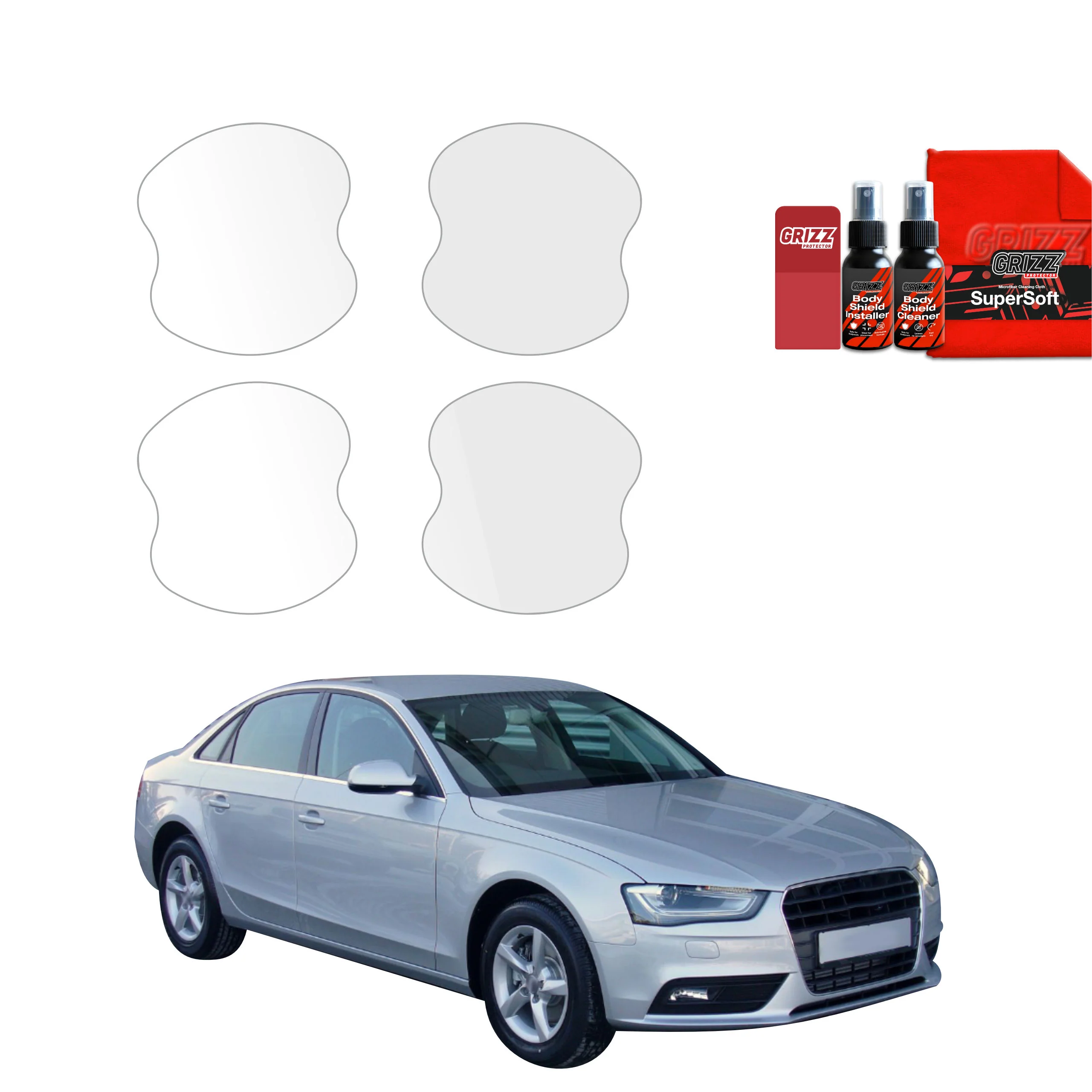 4in1 Schutzfolie für Türgriffmulden - Audi A4 B8 Sedan Facelifting (2011-2015)