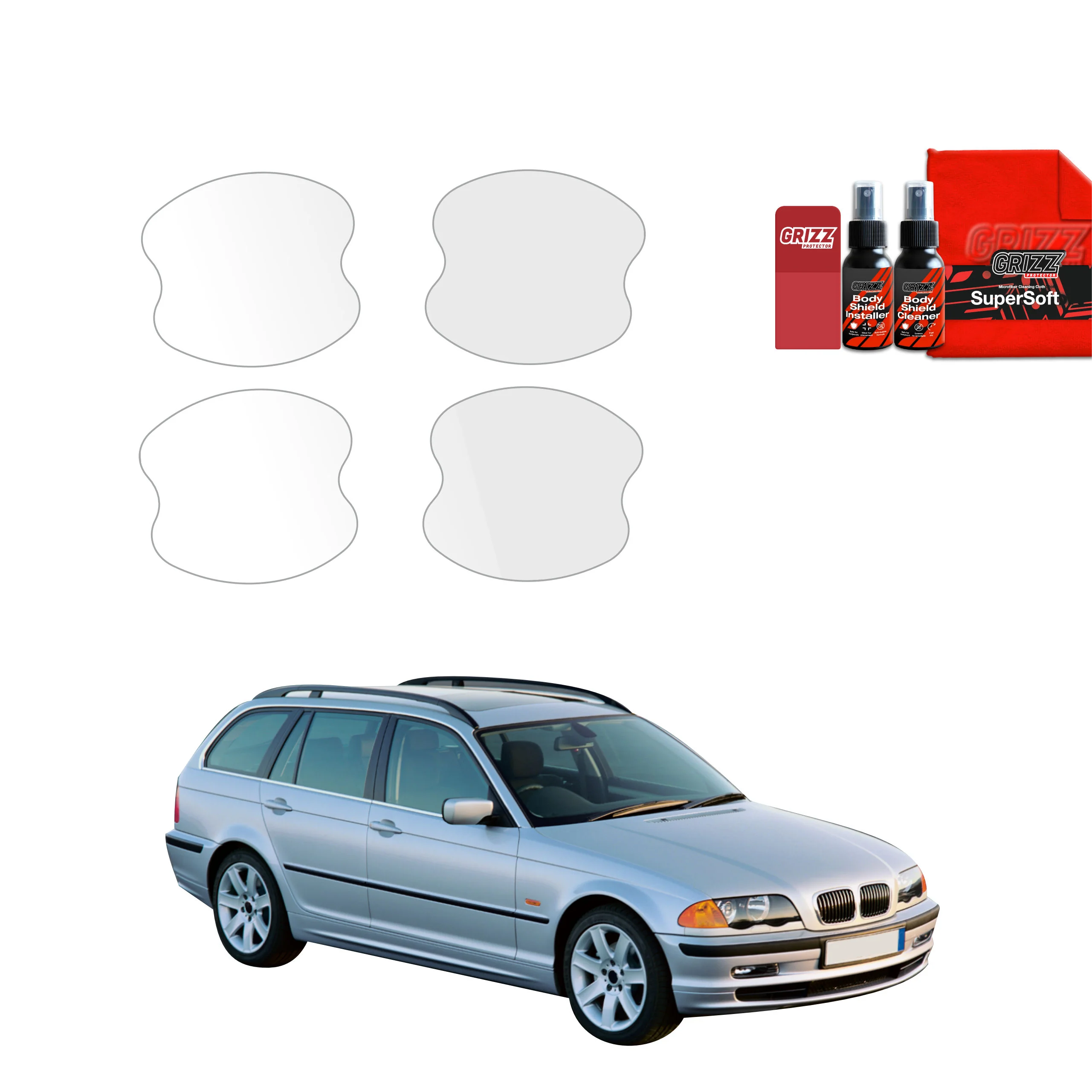 4in1 Schutzfolie für Türgriffmulden - BMW 3 E46 Kombi Pre-LCI (1998-2001)
