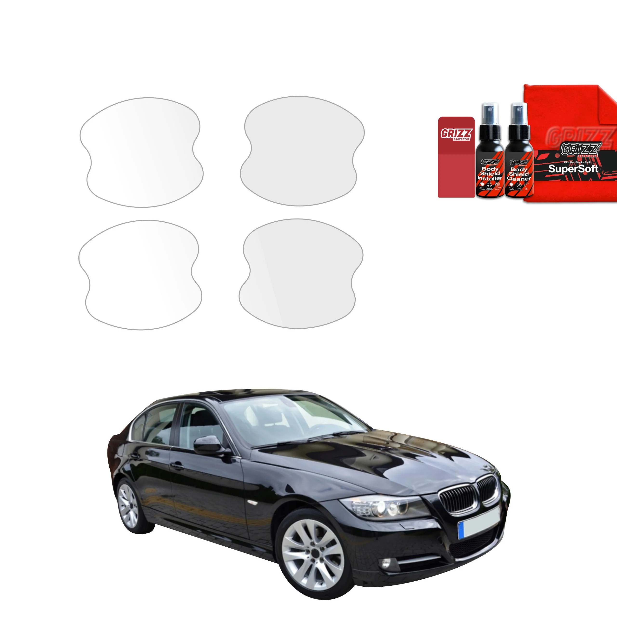 4in1 Schutzfolie für Türgriffmulden - BMW 3 E90 Sedan LCI (2008-2012)