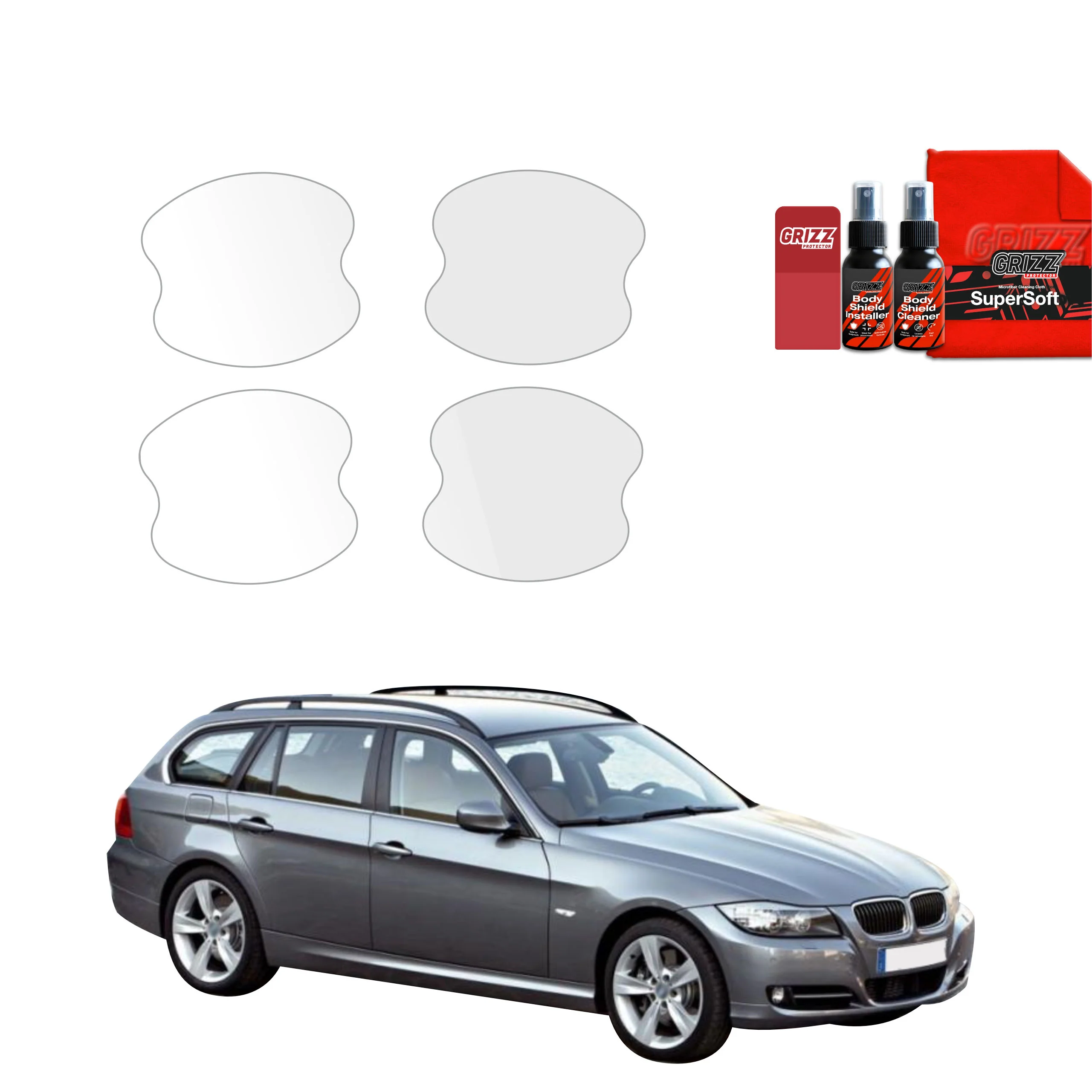 4in1 Schutzfolie für Türgriffmulden - BMW 3 E91 Kombi Pre-LCI (2004-2008)