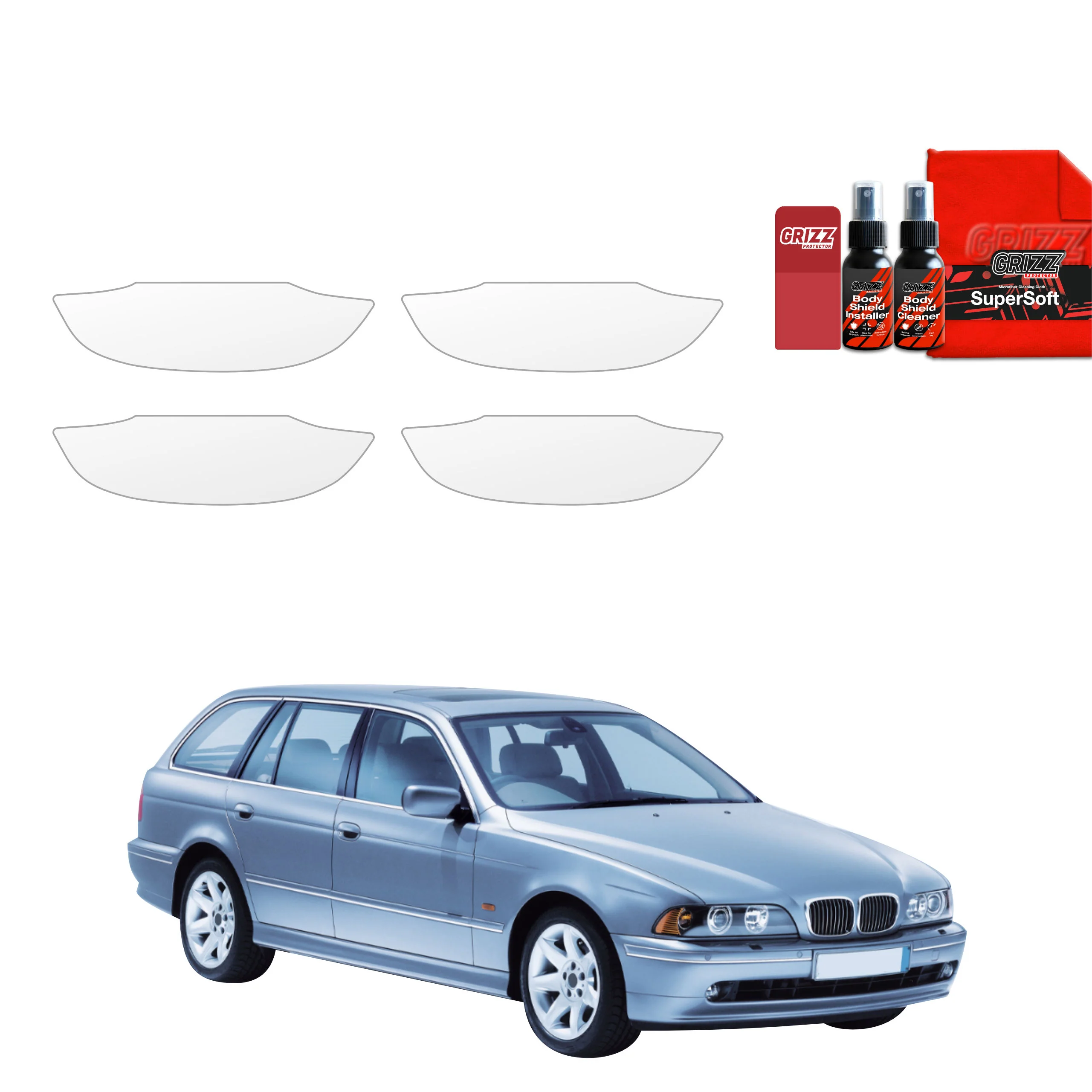 4in1 Schutzfolie für Türgriffmulden - BMW 5 E39 Kombi (1995-2003)