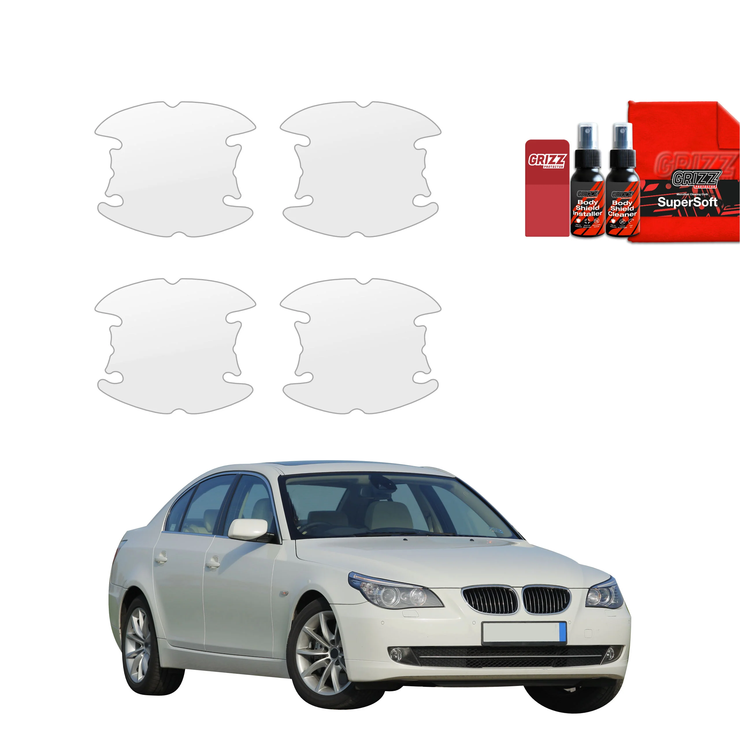 4in1 Schutzfolie für Türgriffmulden - BMW 5 E60 Sedan 4D (2007-2010)