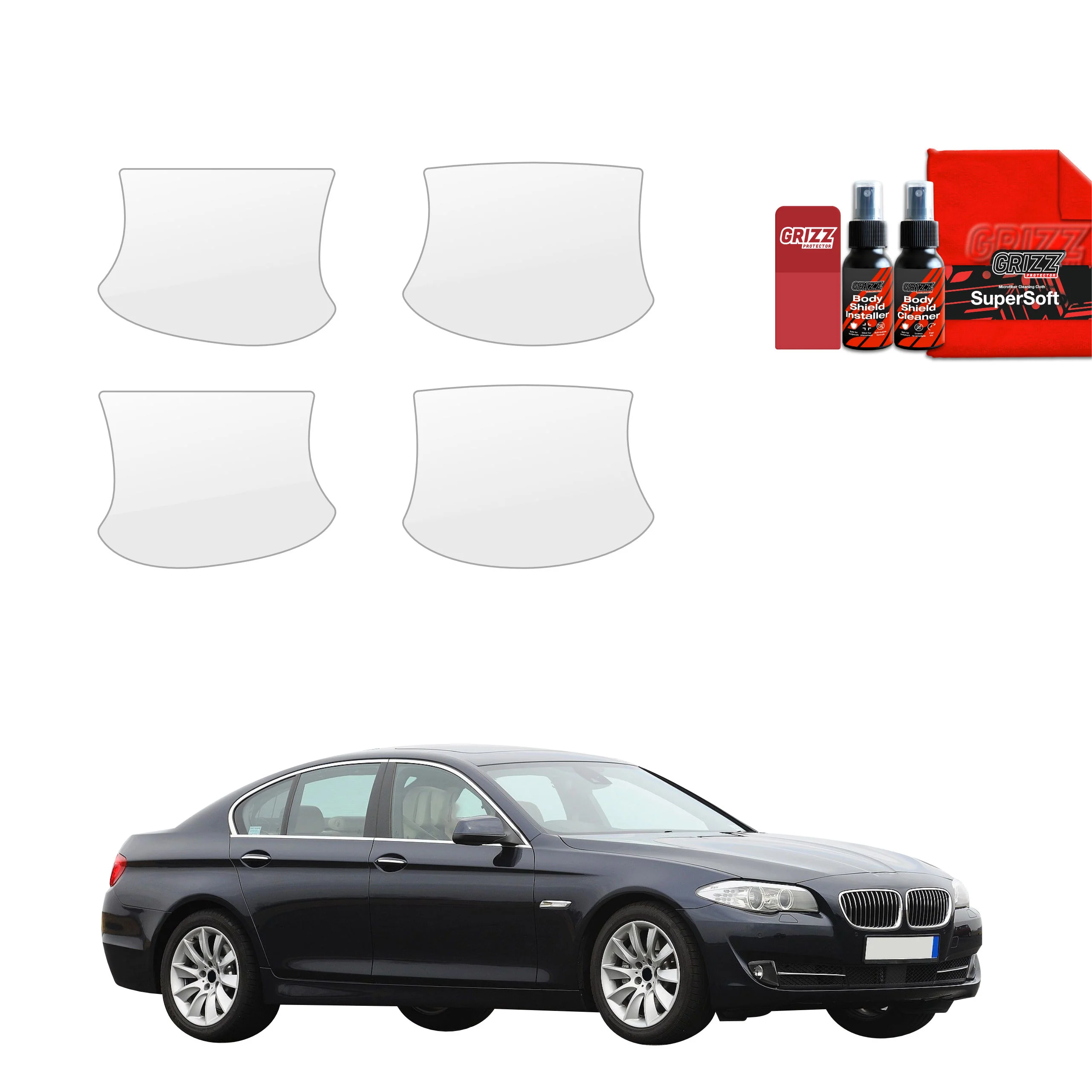 4in1 Schutzfolie für Türgriffmulden - BMW 5 F10 Sedan PreLCI (2010-2012)