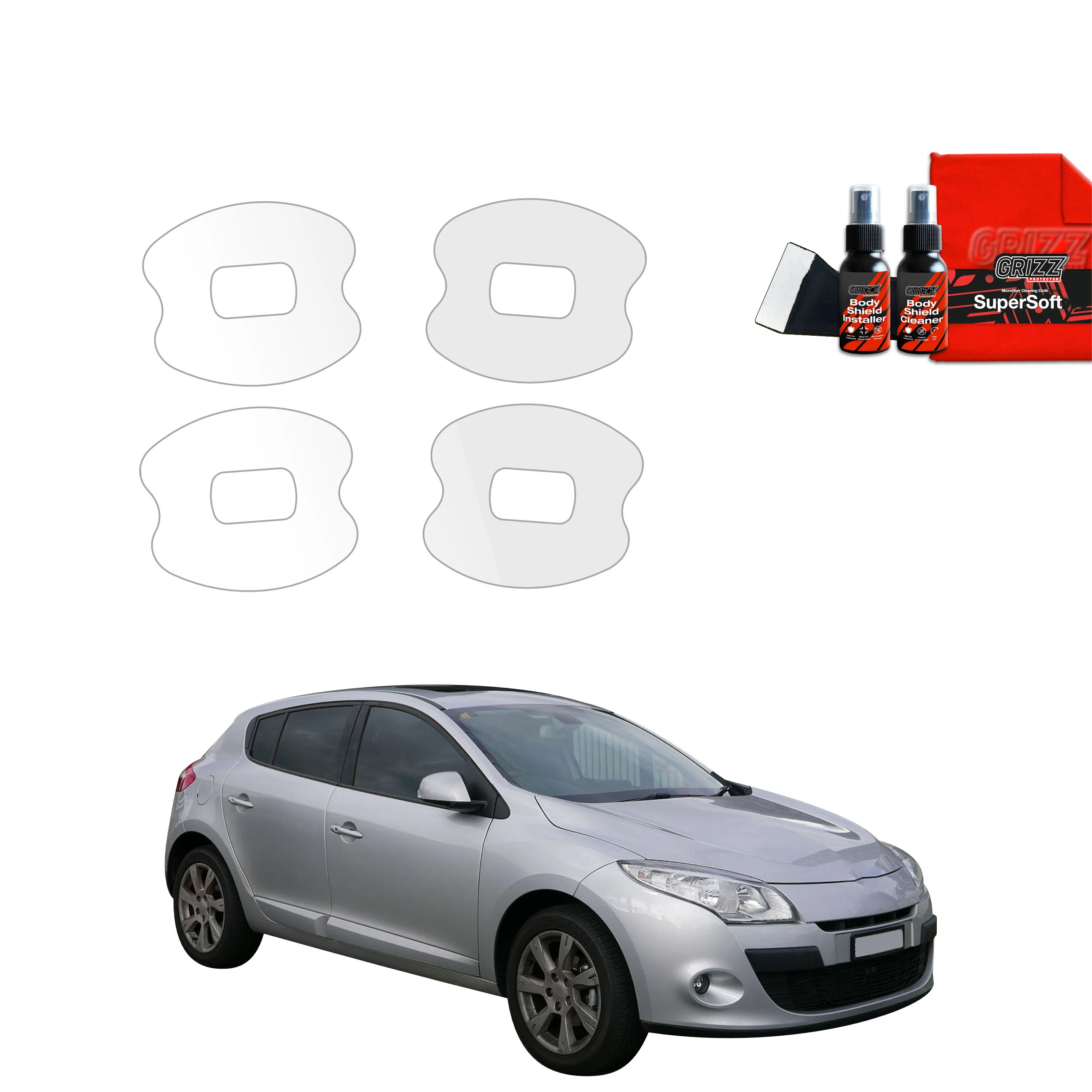 4in1 Schutzfolie für Türgriffmulden - Renault Megane 3 Kombi 5D (2008-2012)