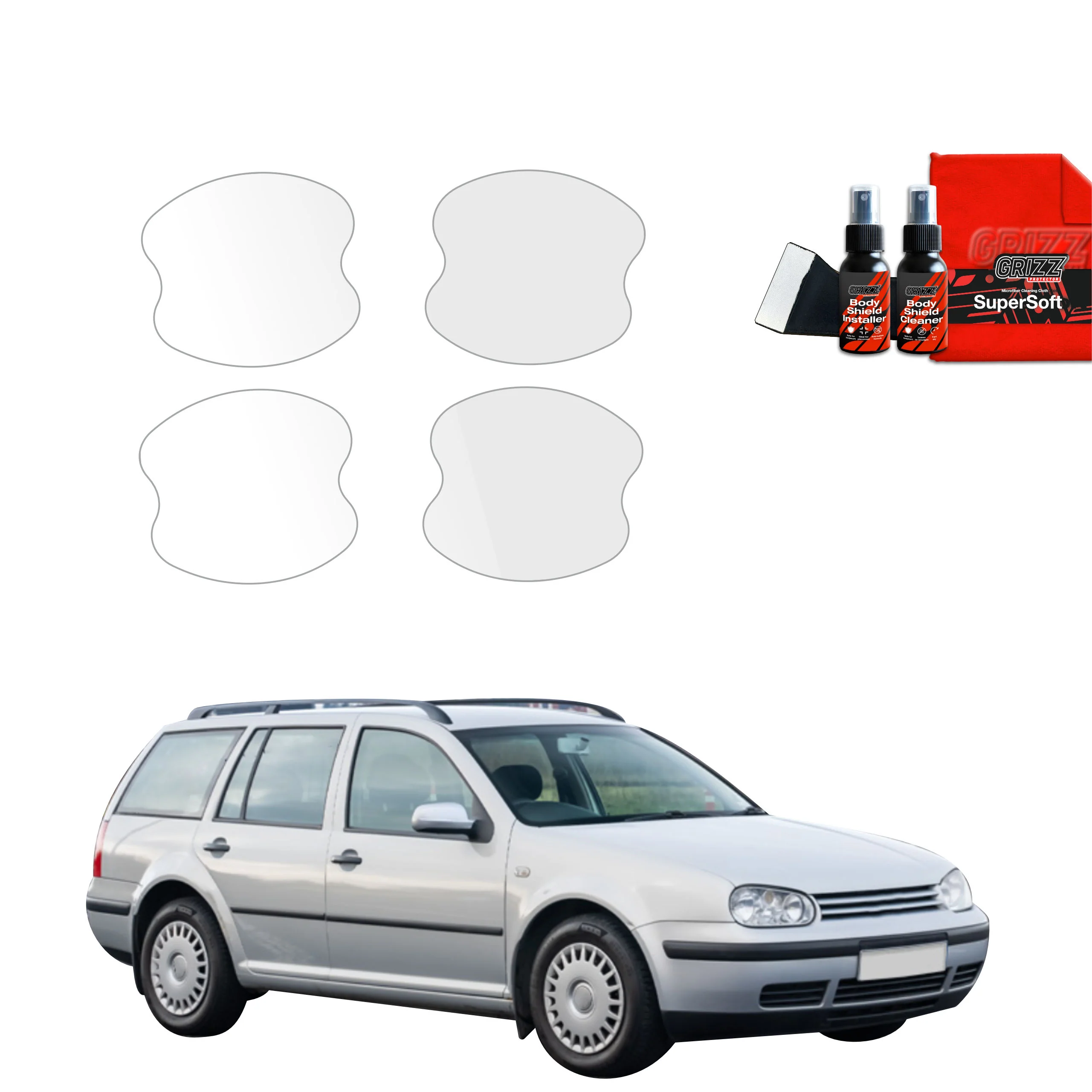 4in1 Schutzfolie für Türgriffmulden - Volkswagen Golf 4 Variant (1997-2003)
