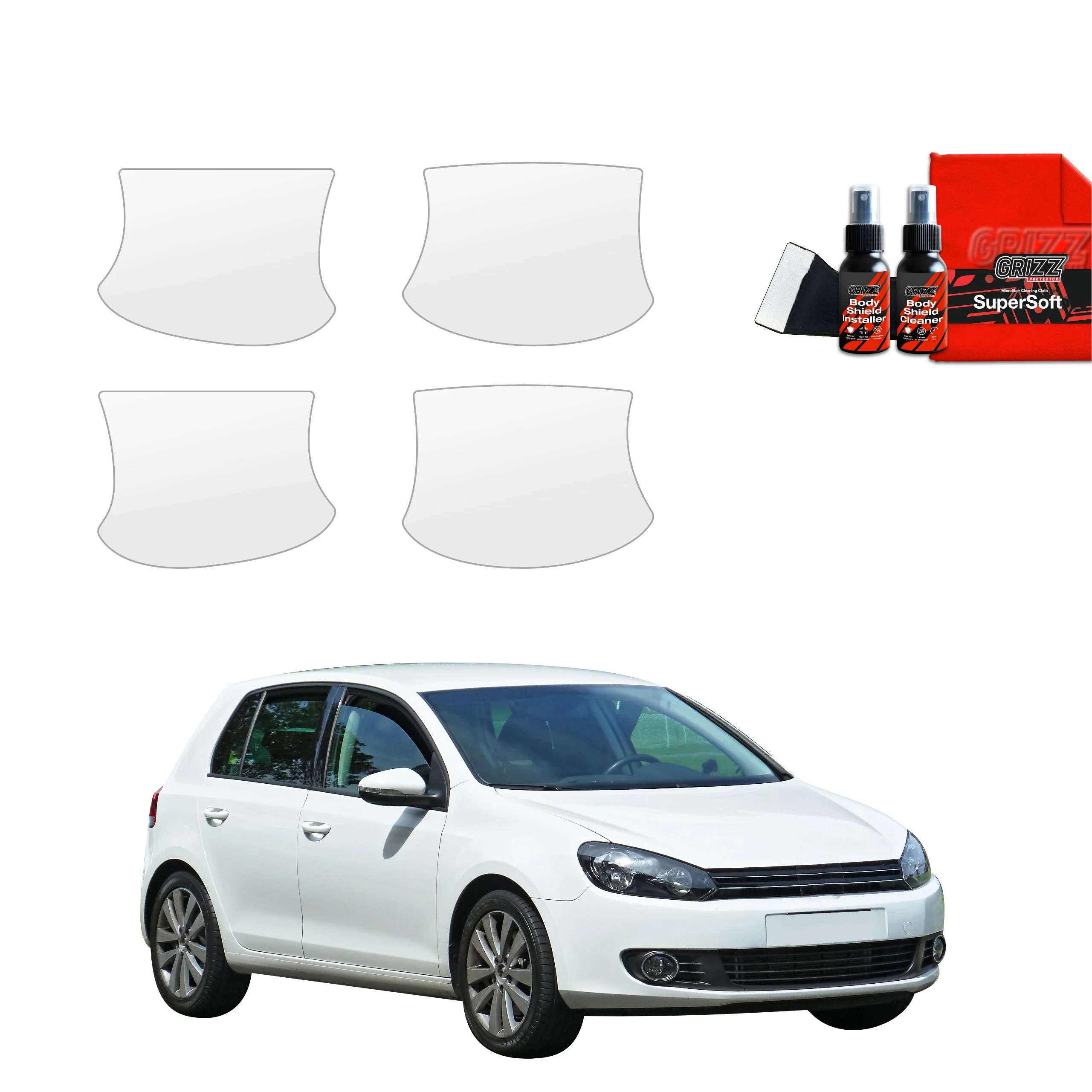 4in1 Schutzfolie für Türgriffmulden - Volkswagen Golf 6 Hatchback 5D (2008-2013)