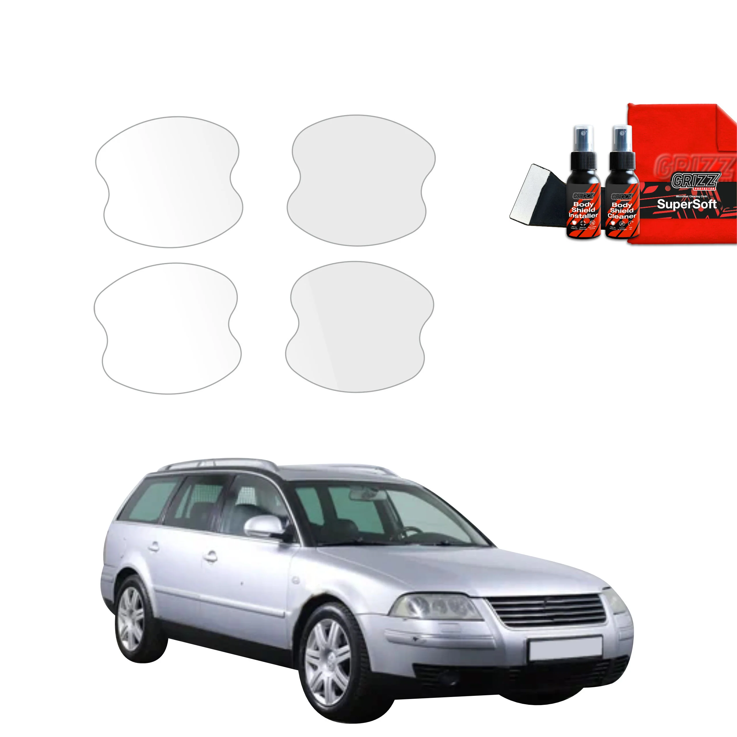 4in1 Schutzfolie für Türgriffmulden - Volkswagen Passat B5 Variant Facelifting (2000-2005)