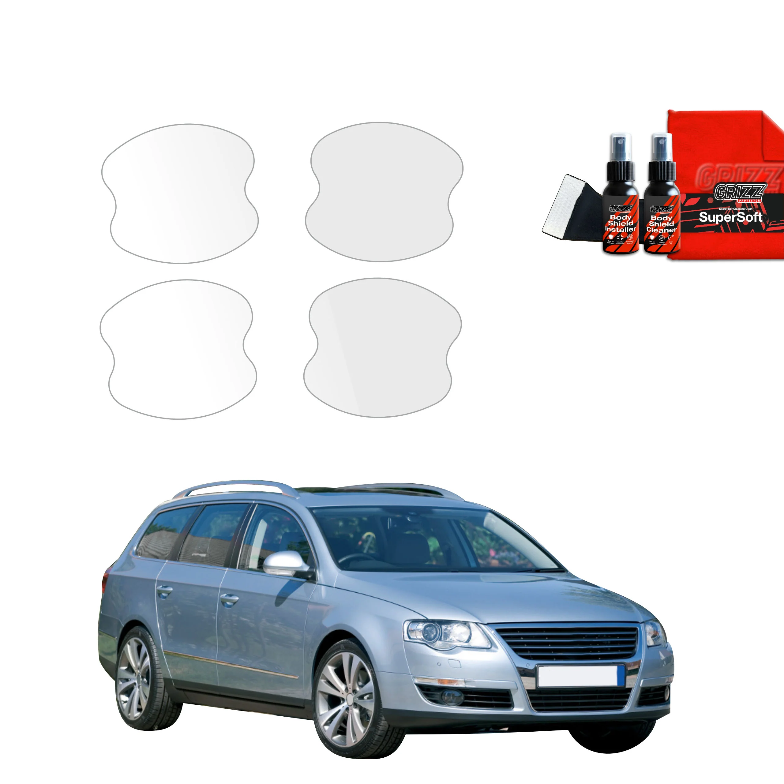 4in1 Schutzfolie für Türgriffmulden - Volkswagen Passat B6 Variant (2005-2010)