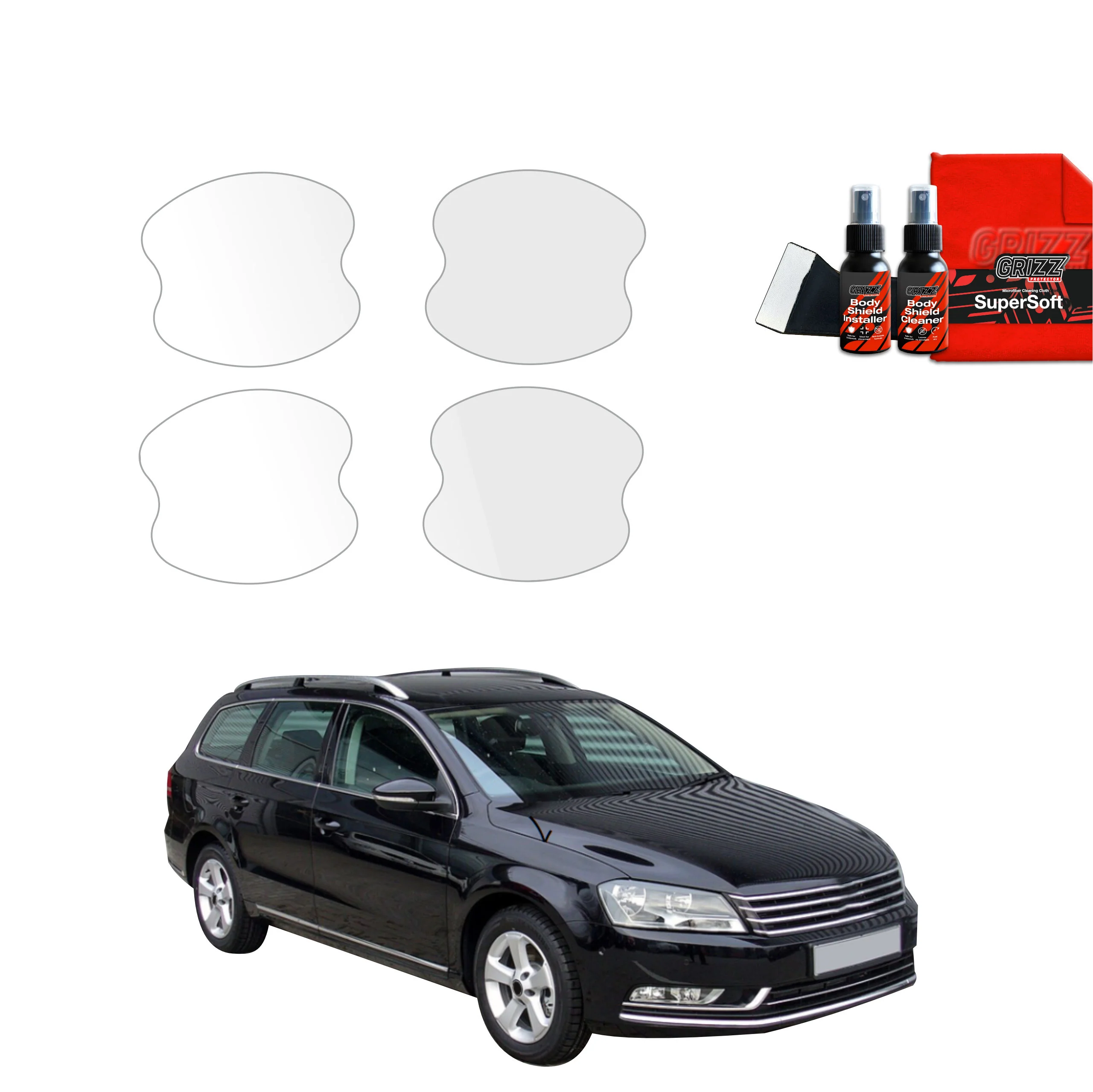 4in1 Schutzfolie für Türgriffmulden - Volkswagen Passat B7 Variant (2010-2014)