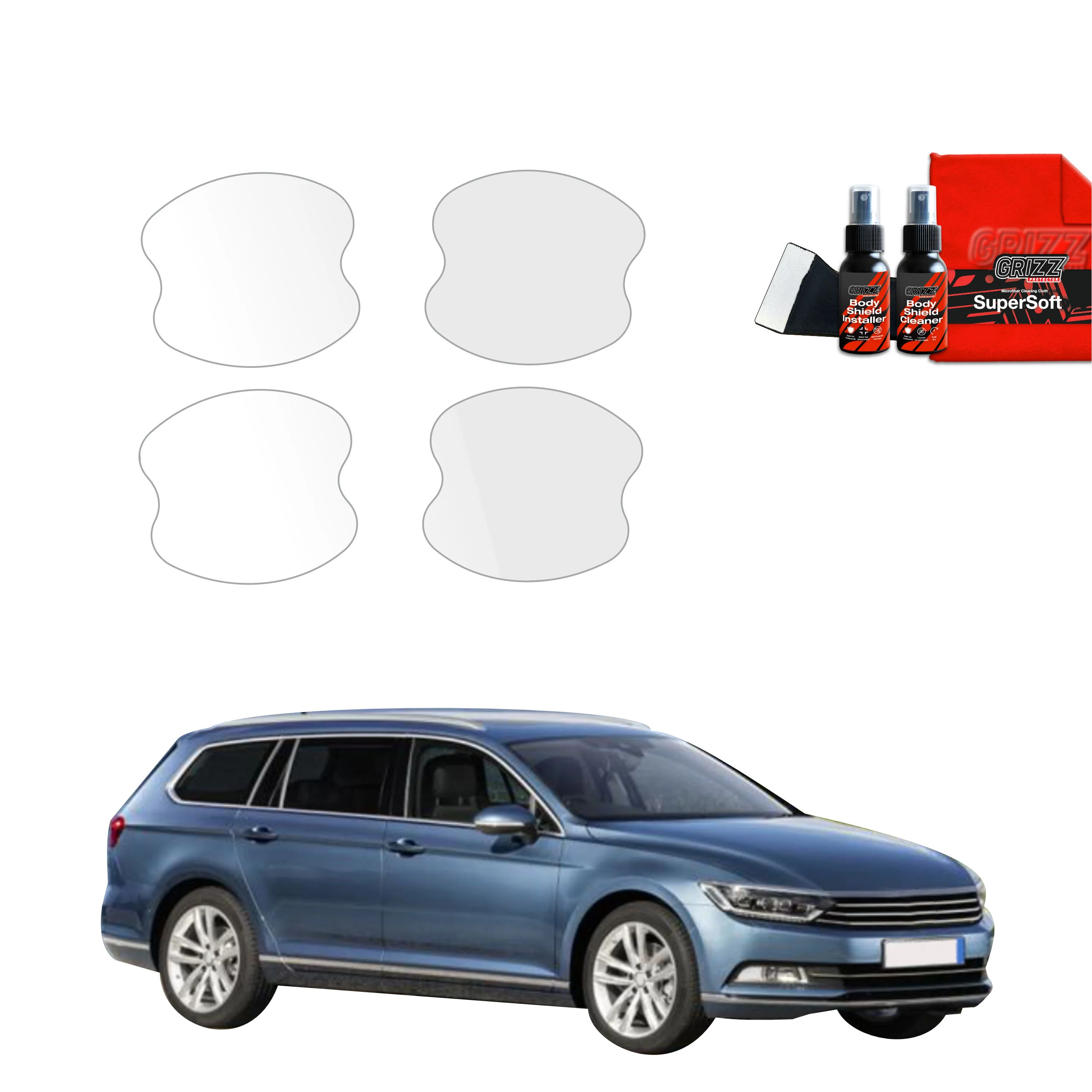 4in1 Schutzfolie für Türgriffmulden - Volkswagen Passat B8 Kombi (2014-2022)