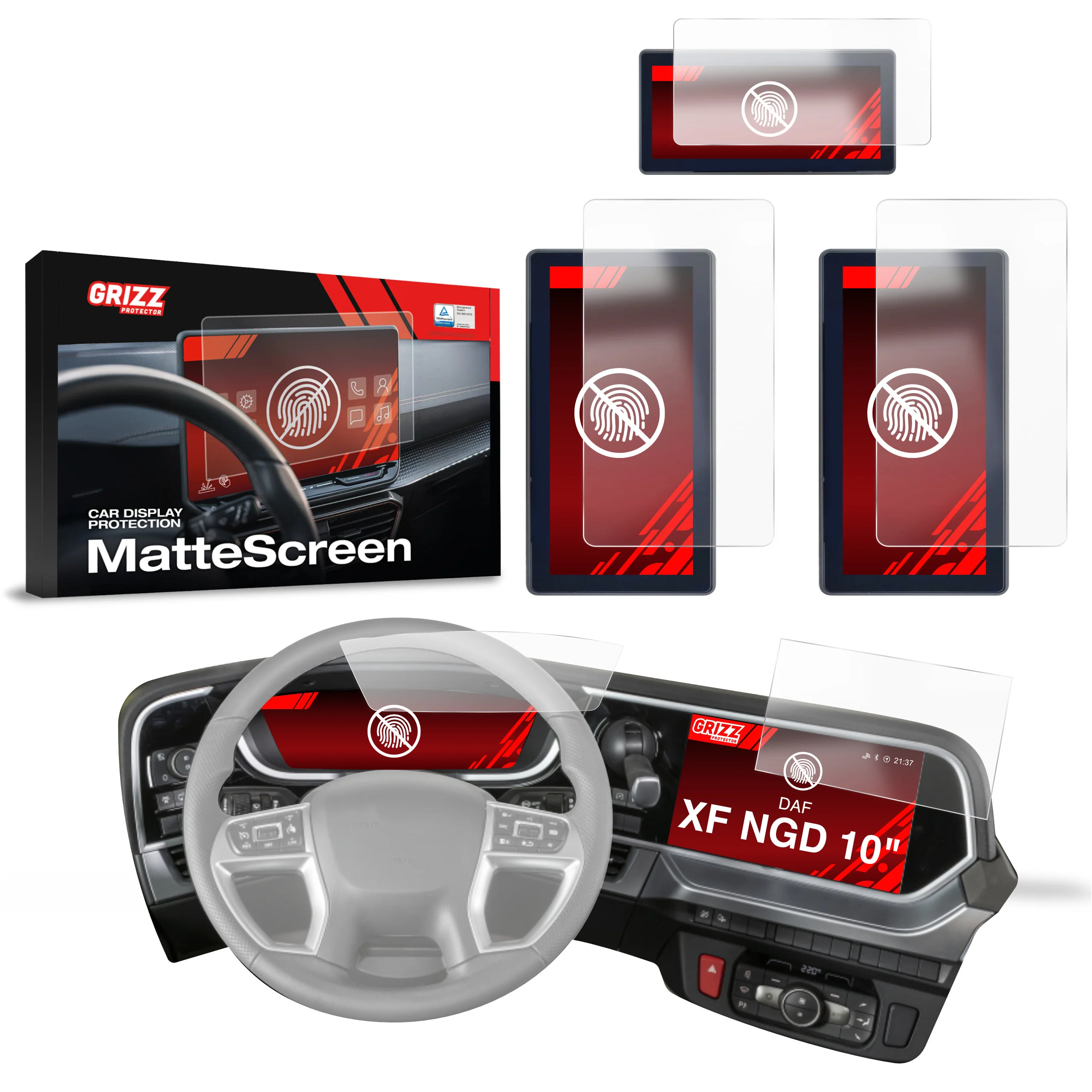 5in1 Displayschutzfolie für DAF XF NGD Anti-Fingerprint, Matt - Image 8