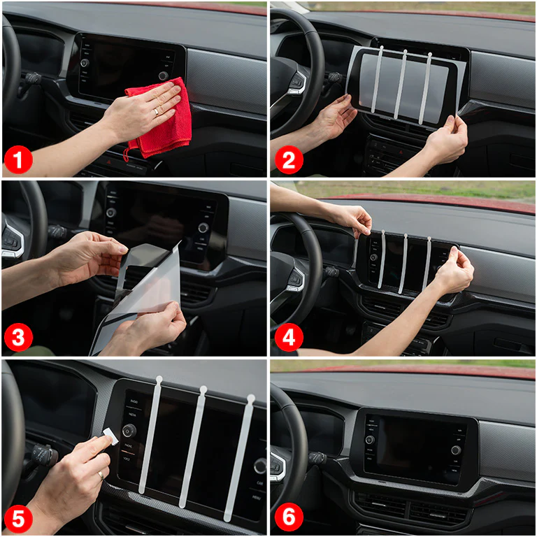 5in1 Schutzfolien für Mittelkonsole - Fiat Grande Panda (2025-2026) Schwarz Glanz - Image 5