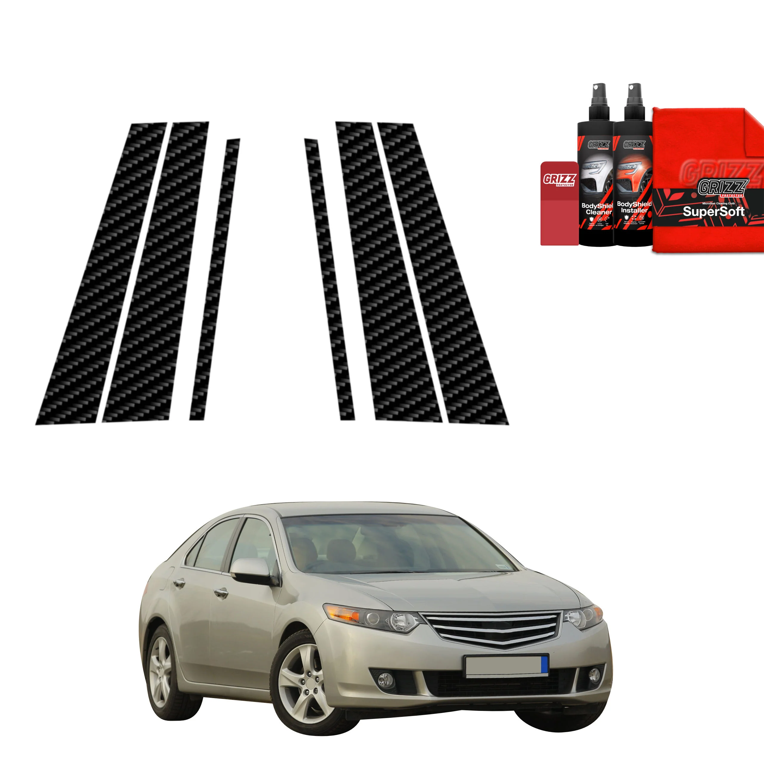 6in1 Kohlenstoff Schutzfolie für B-C-Säule - Honda Accord Sedan 5D (2021-2026)