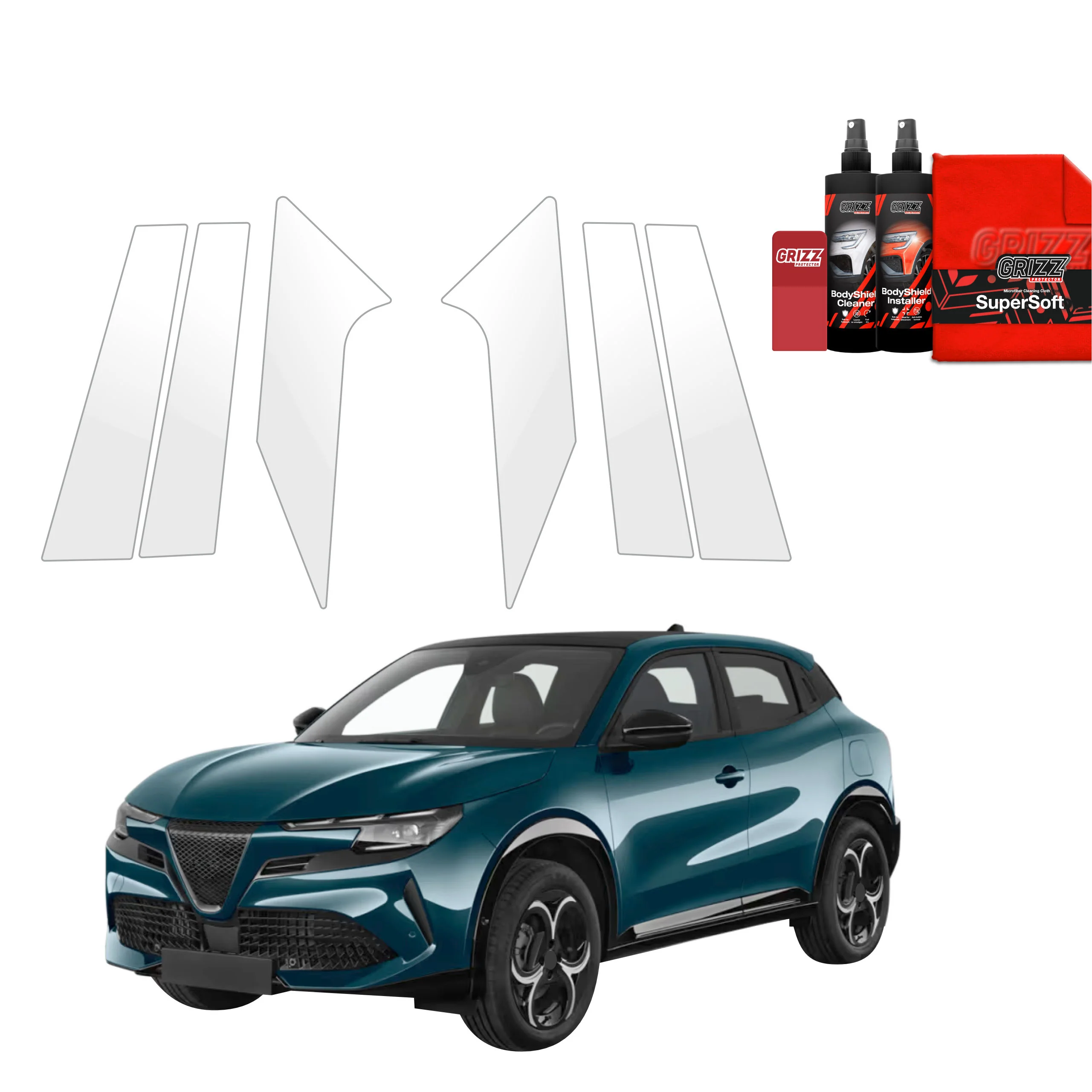 6in1 Schutzfolie für B-C-Säule - Alfa Romeo Junior (2024-2026)