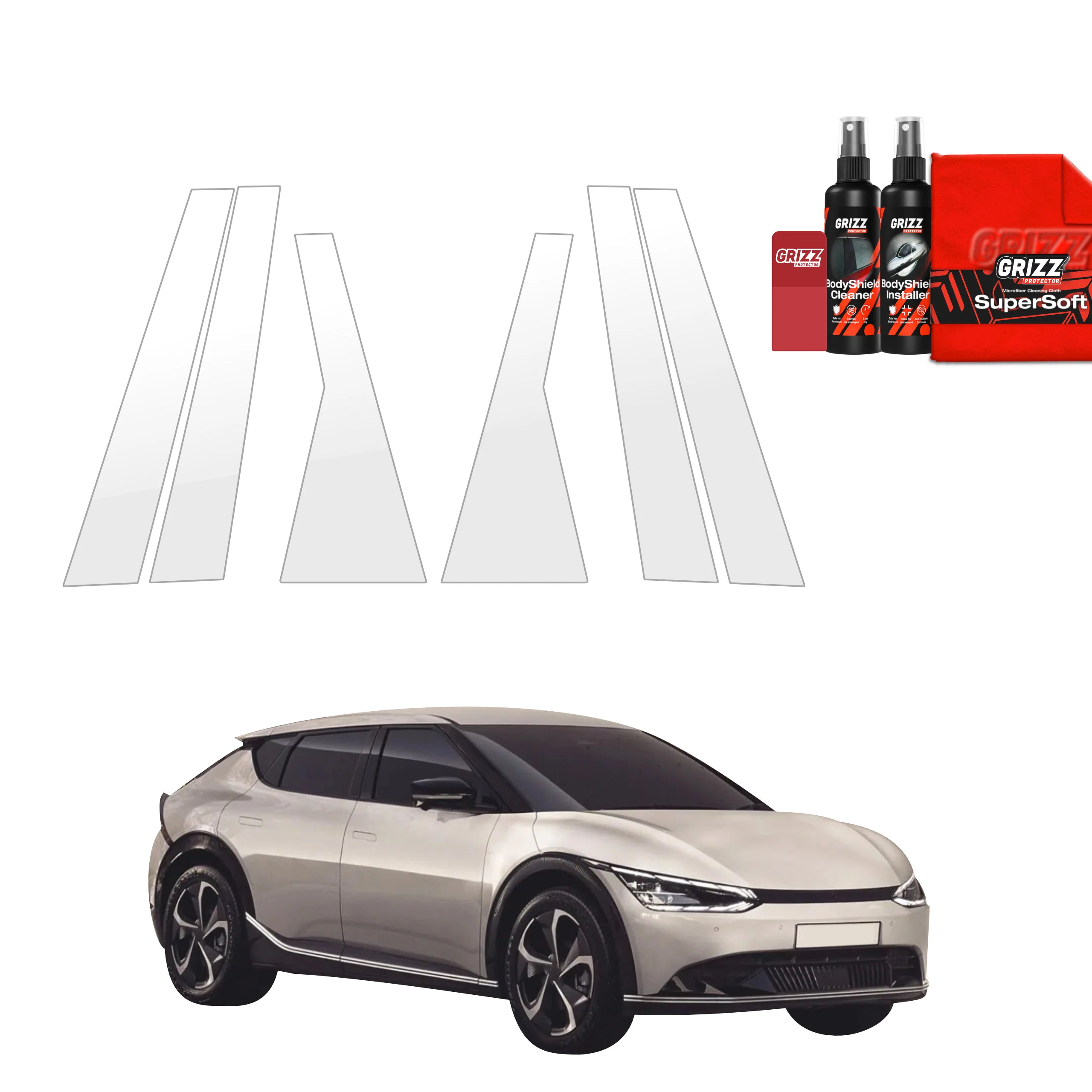 6in1 Schutzfolie für B-C-Säule - Kia EV6 (2025-2026)