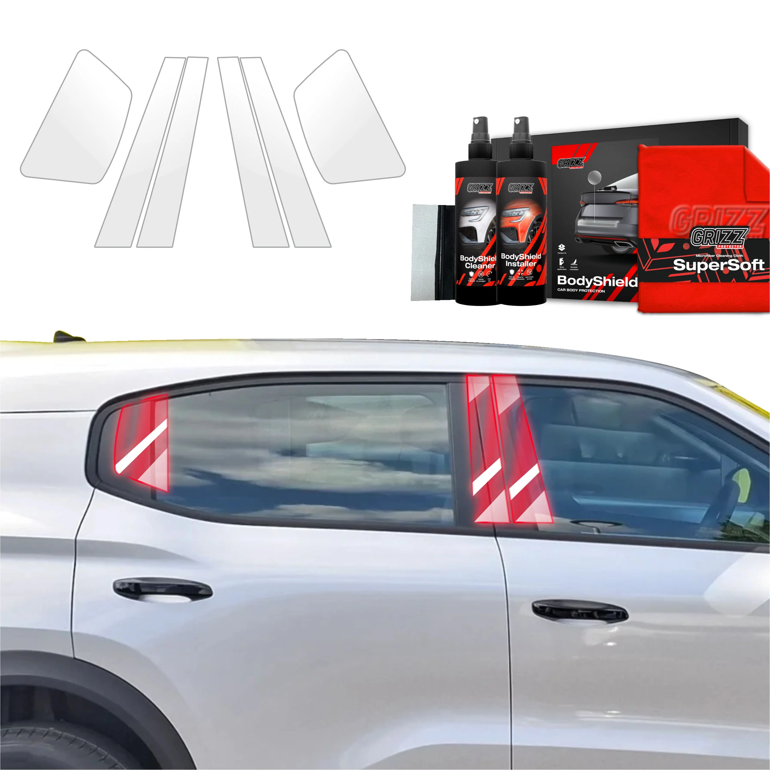 6in1 Schutzfolie für B-C-Säule - Opel Frontera (2024-2026)