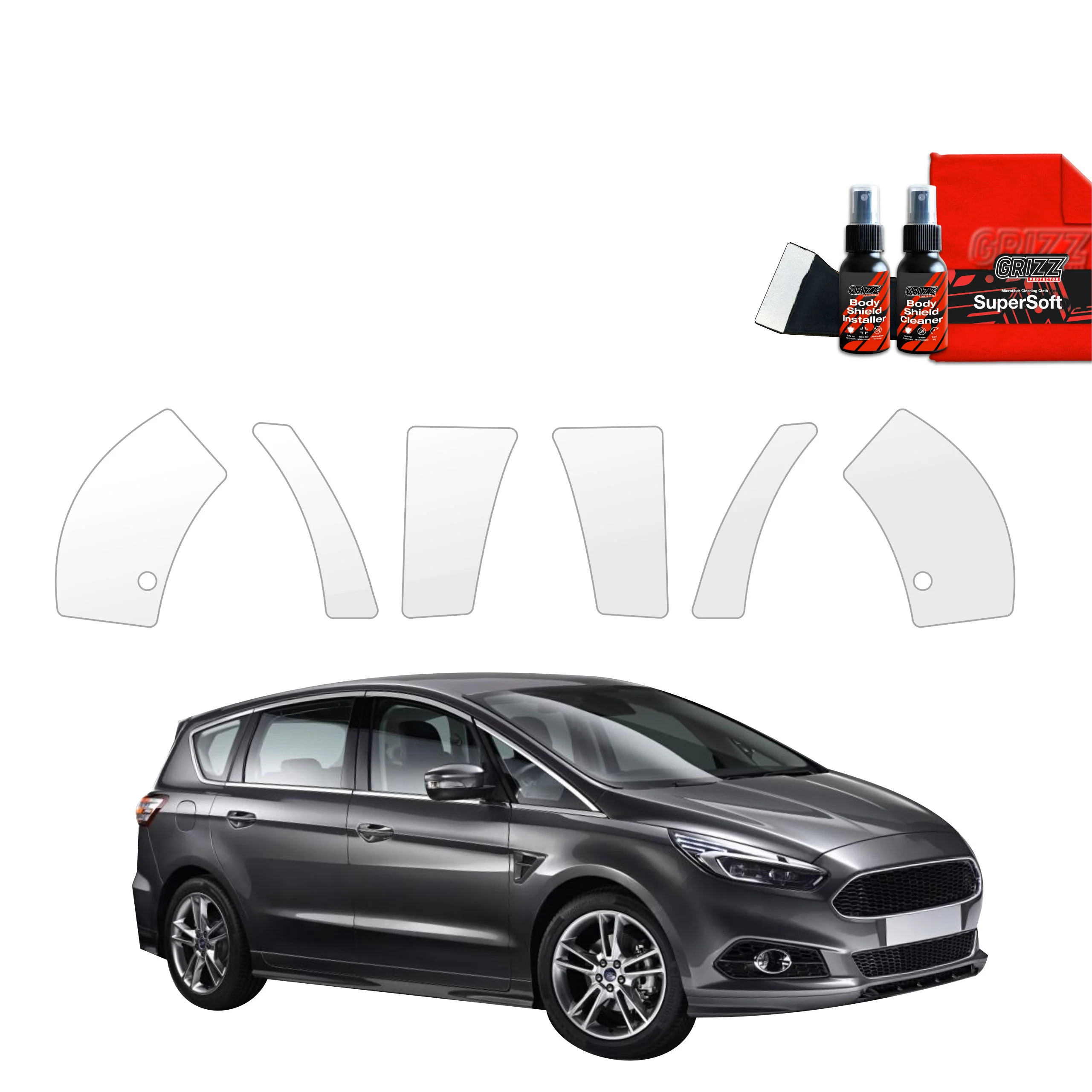 6in1 Schutzfolie für hinteren & vorderen Seitenschwelle - Ford S-Max MK2 (2015-2019)