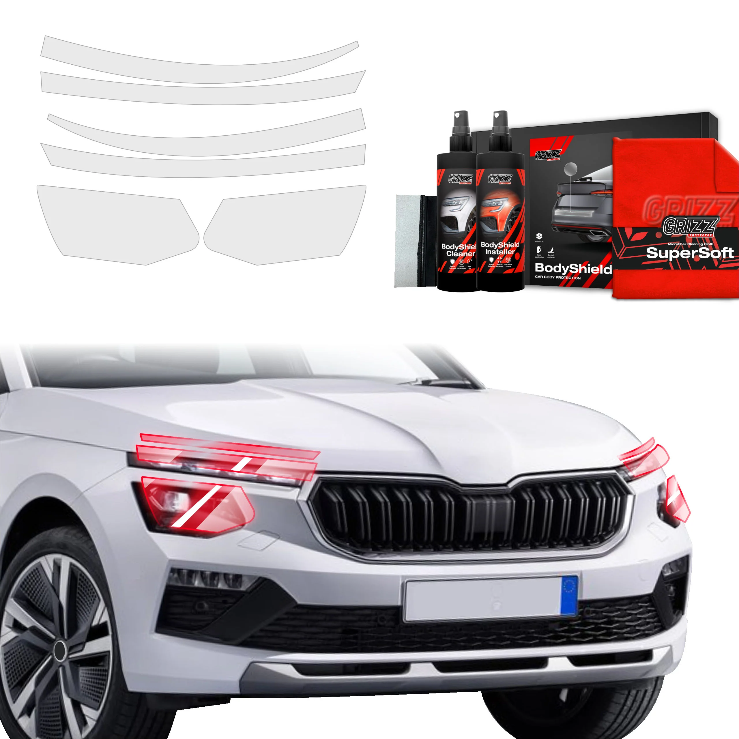 6in1 Schutzfolie für Scheinwerfer - Skoda Kamiq (2024-2026)