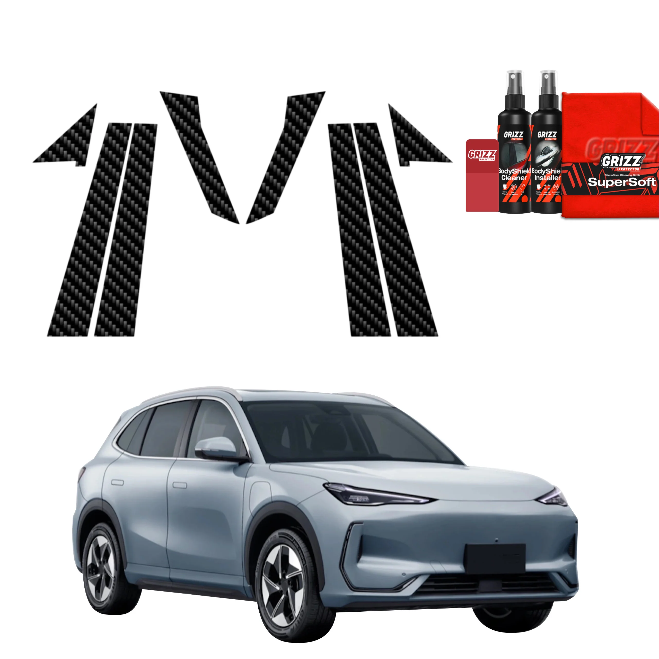 8in1 Kohlenstoff Schutzfolie für B-C-Säule - Geely EX5 (2025-2026)