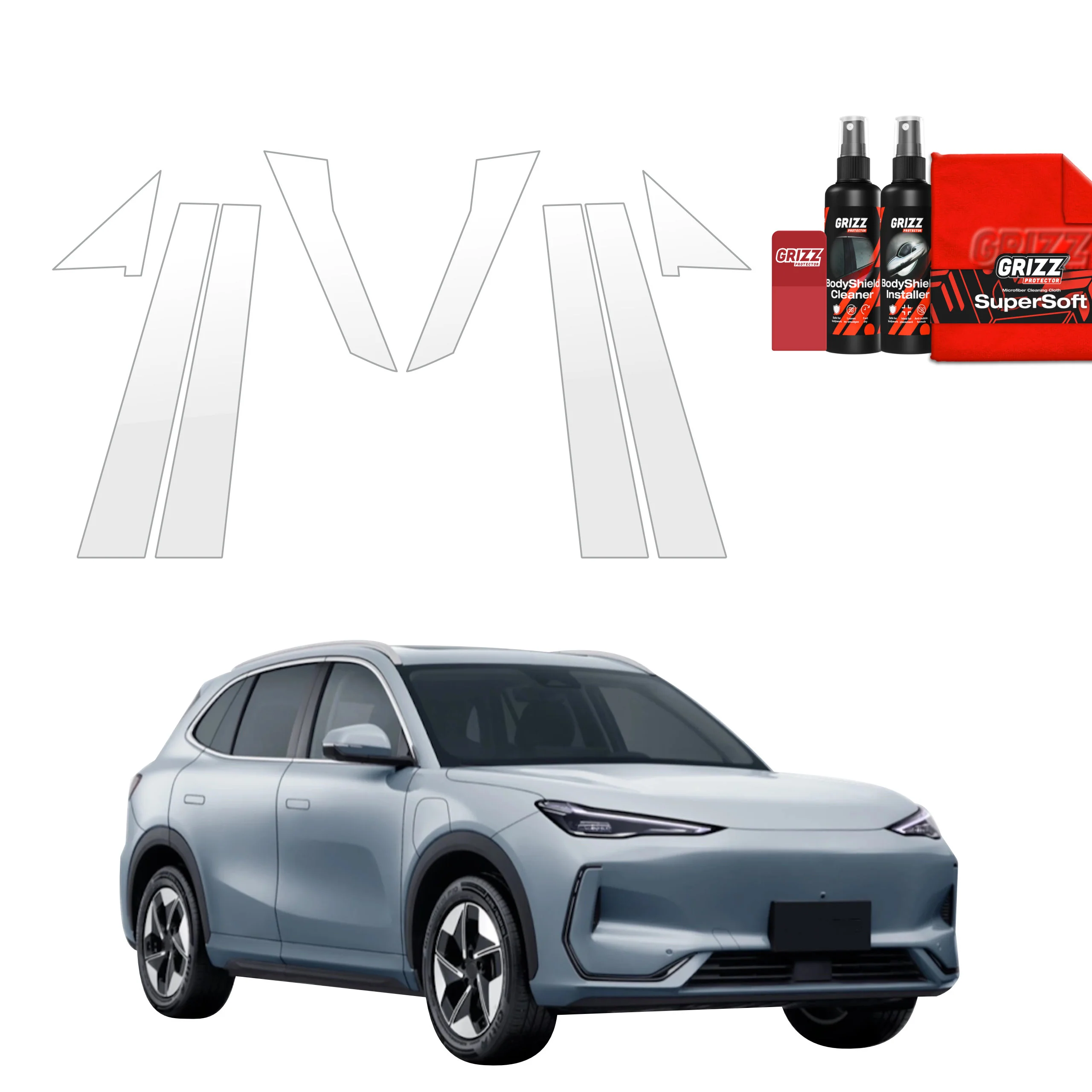 8in1 Schutzfolie für B-C-Säule - Geely EX5 (2025-2026)