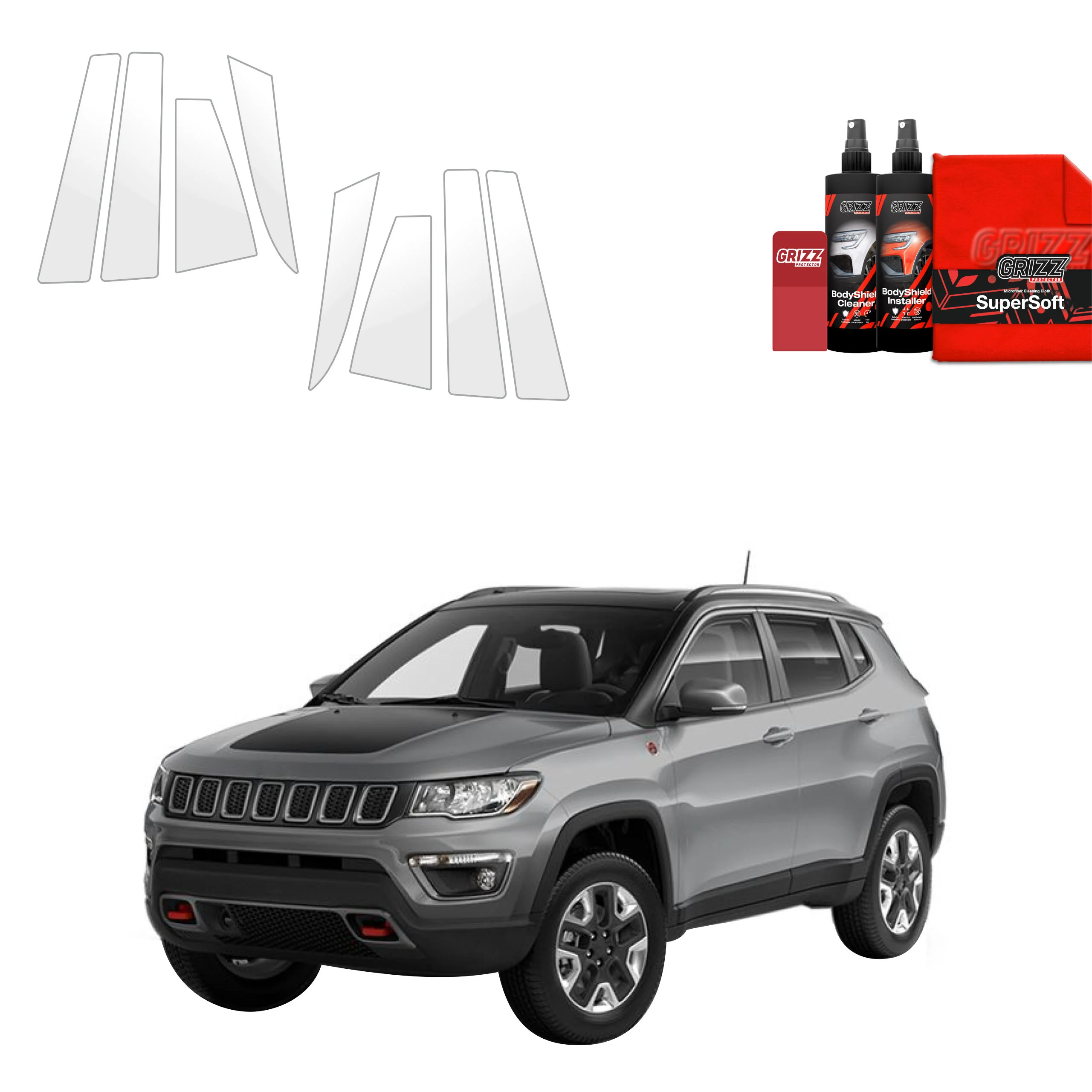 8in1 Schutzfolie für B-C-Säule - Jeep Compass (2020-2024)