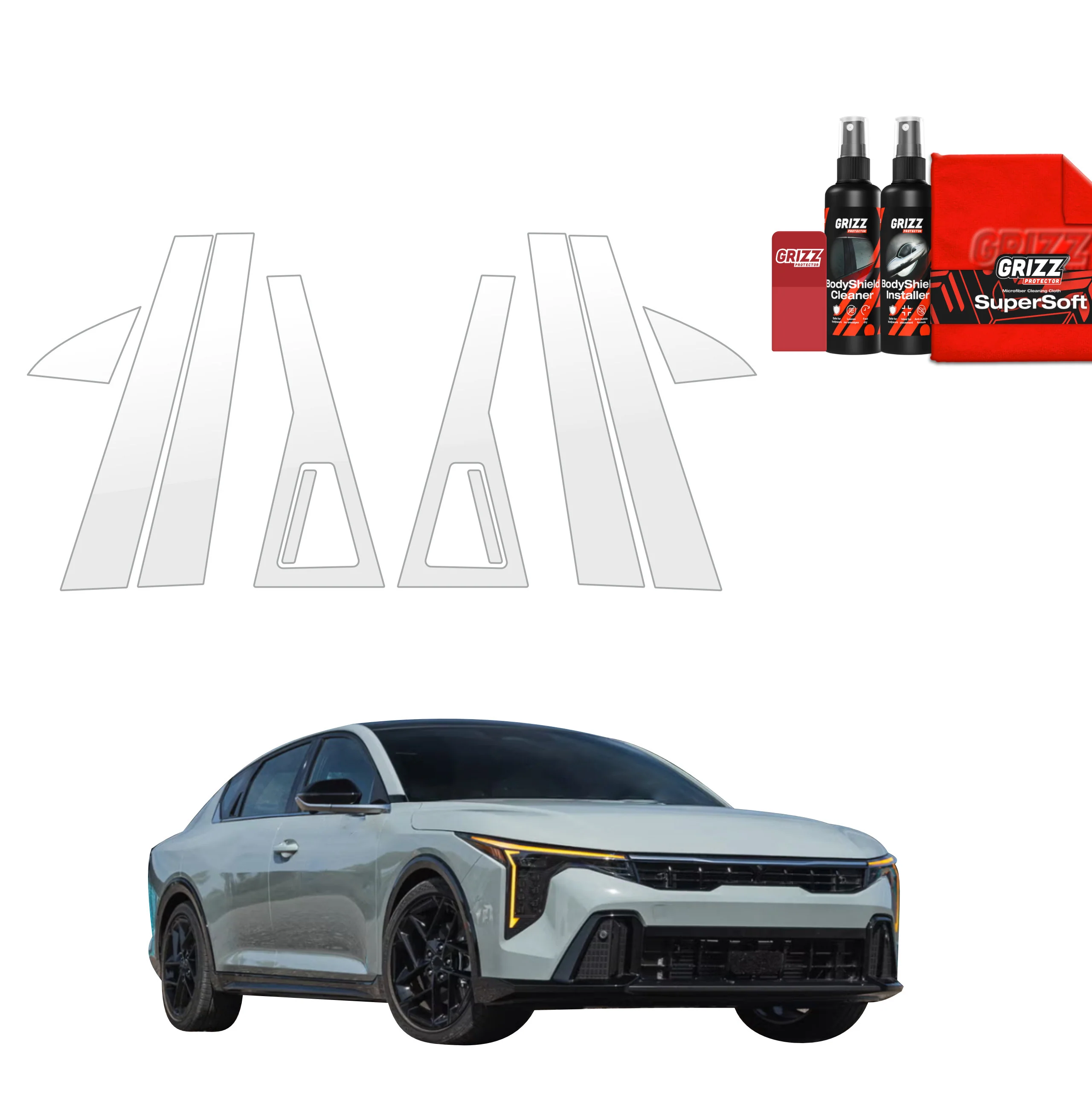 8in1 Schutzfolie für B-C-Säule - Kia K4 (2025-2026)