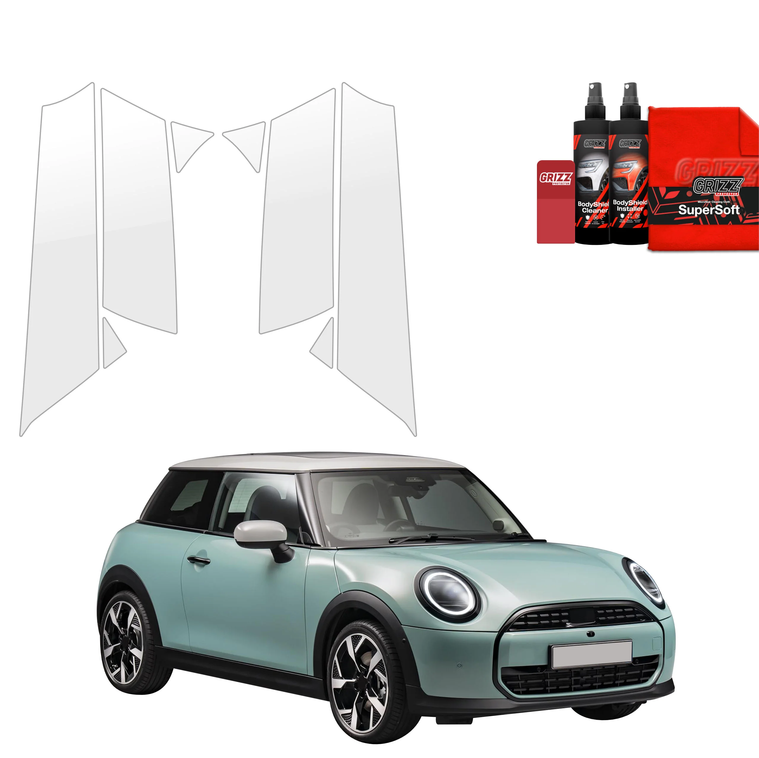 8in1 Schutzfolie für B-C-Säule - Mini Cooper S (2023- 2025)