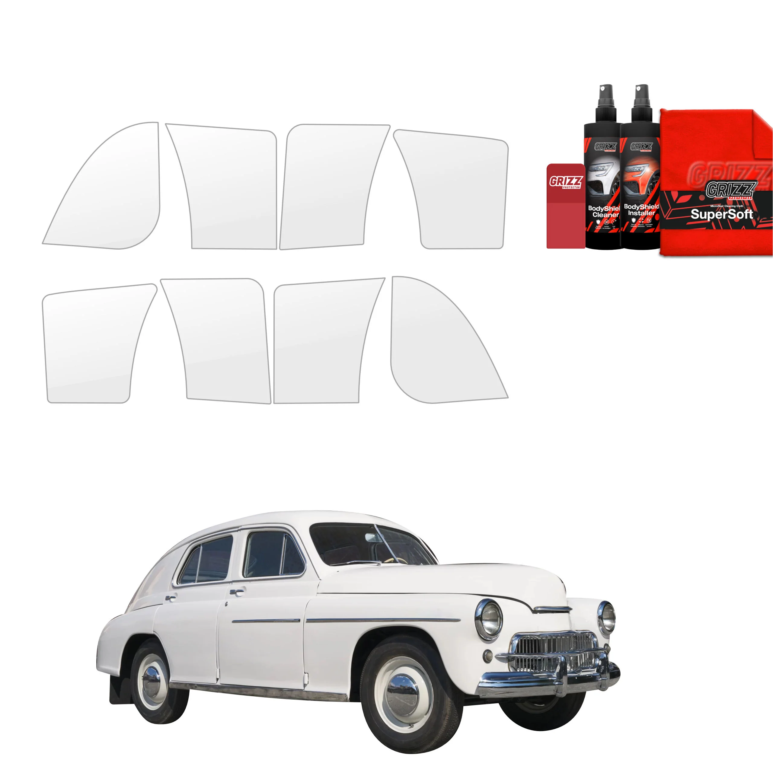 8in1 Schutzfolie für hinteren Seitenschweller - Warszawa 201 (1957-1964)