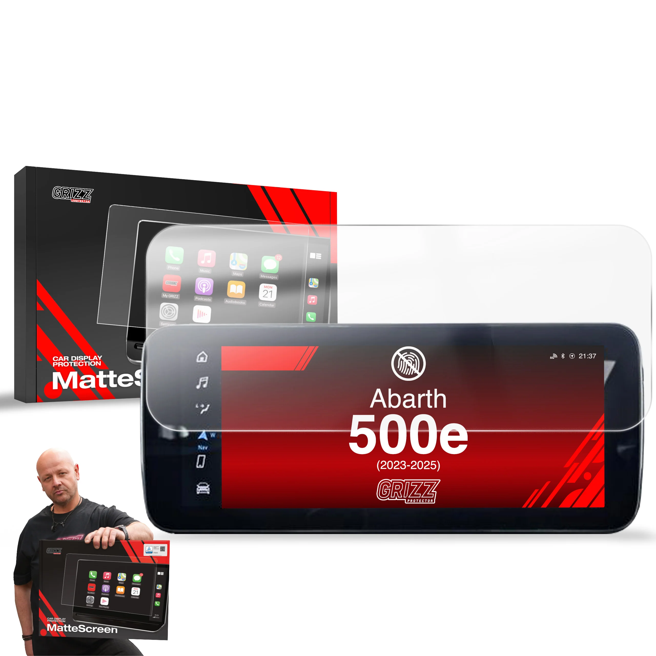Displayschutzfolie für Abarth 500e 12,3" (2023-2026) Anti-Fingerprint, Matt - Image 9