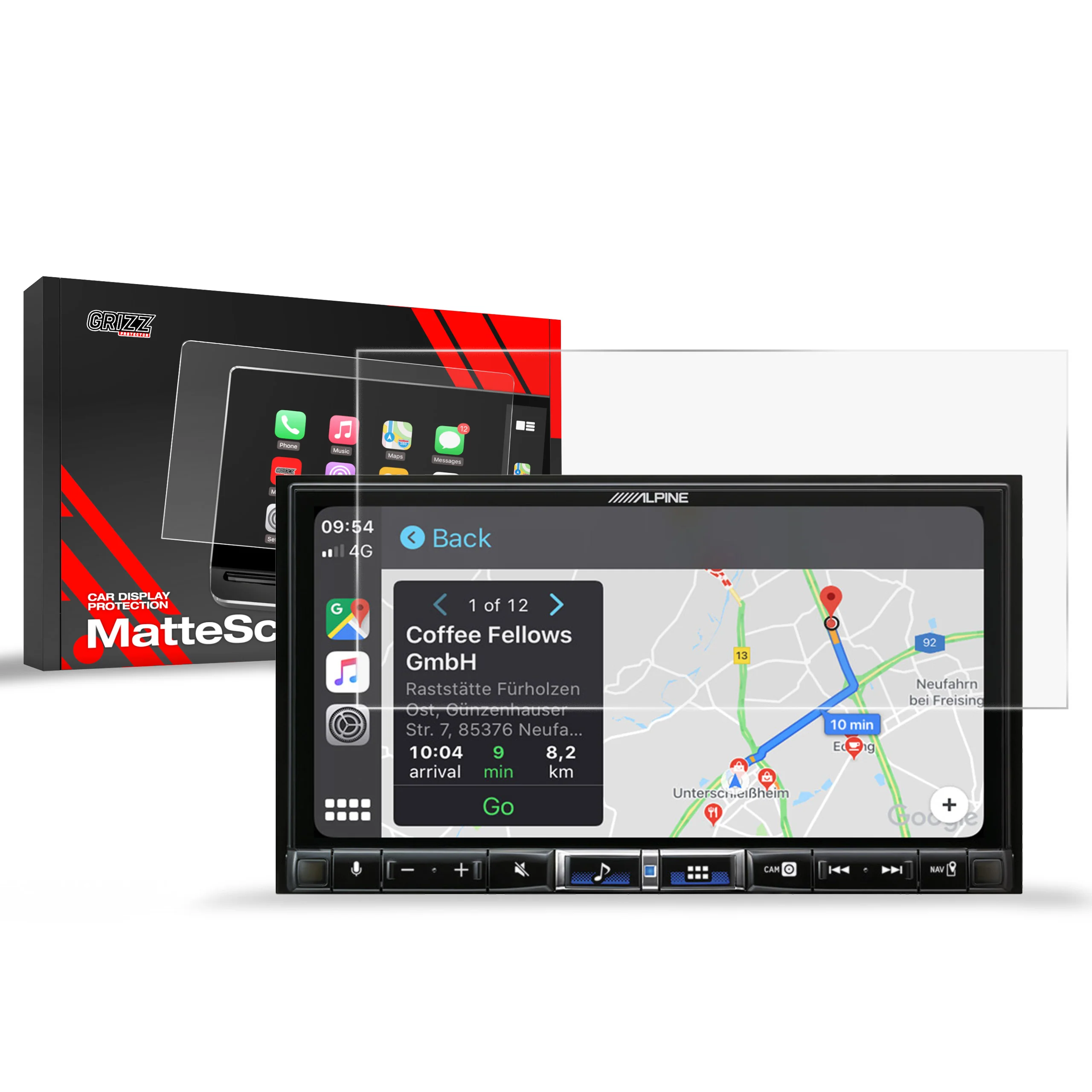 Displayschutzfolie für Alpine iLX-705D Anti-Fingerprint, Matt