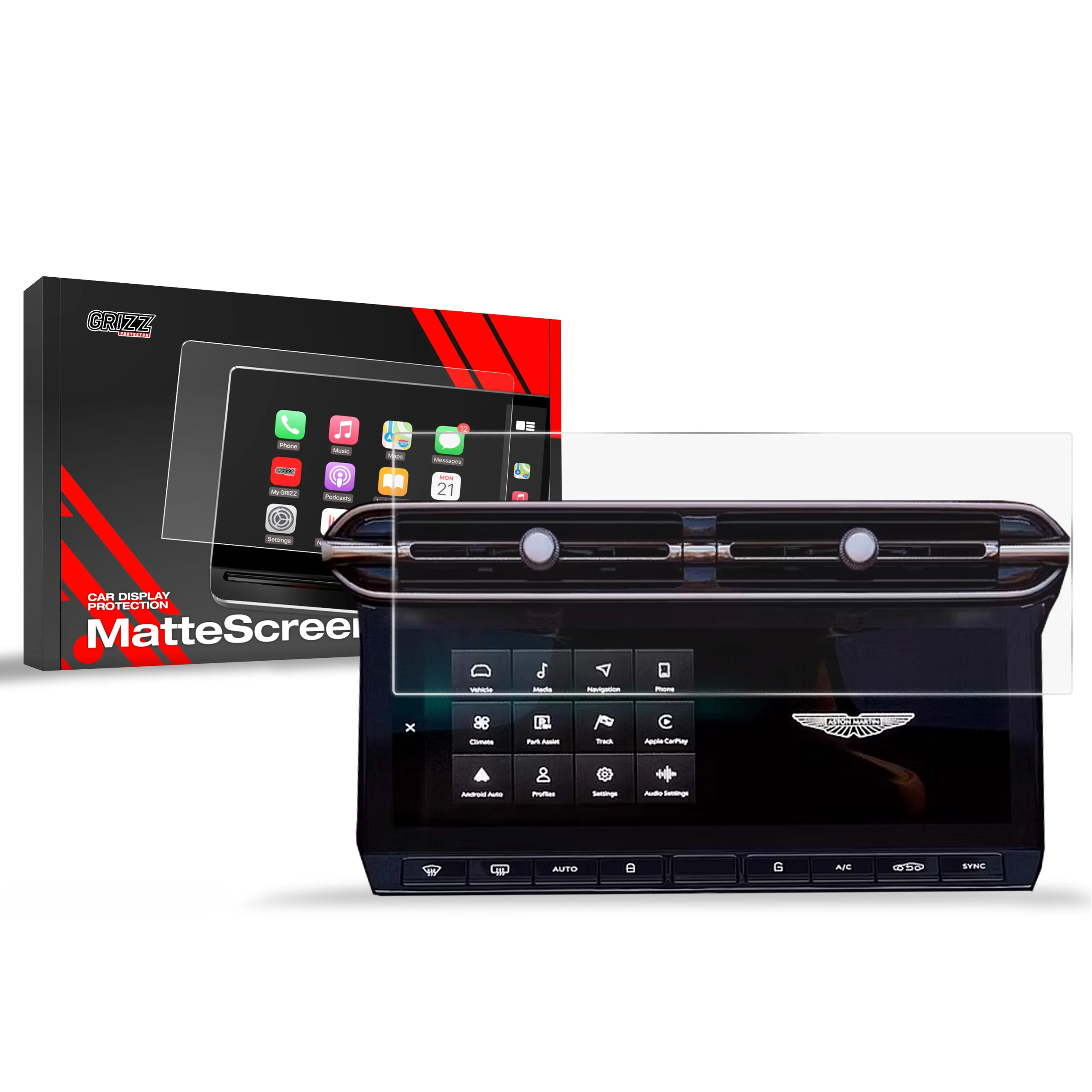 Displayschutzfolie für Aston Martin DB12 10,25" (2024-2026) Anti-Fingerprint, Matt