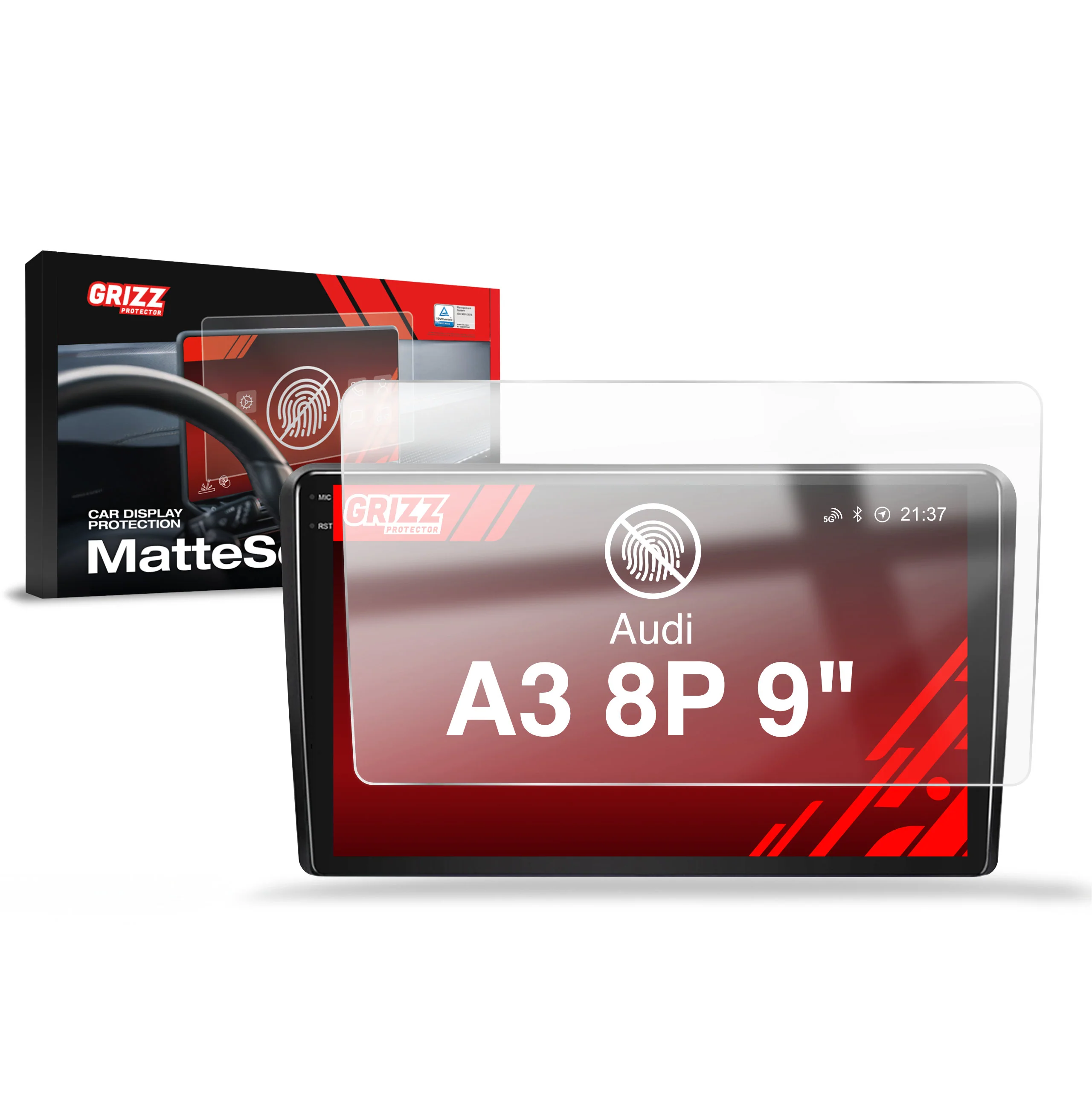 Displayschutzfolie für Audi A3 8P Android Radio (2002-2013) Anti-Fingerprint, Matt