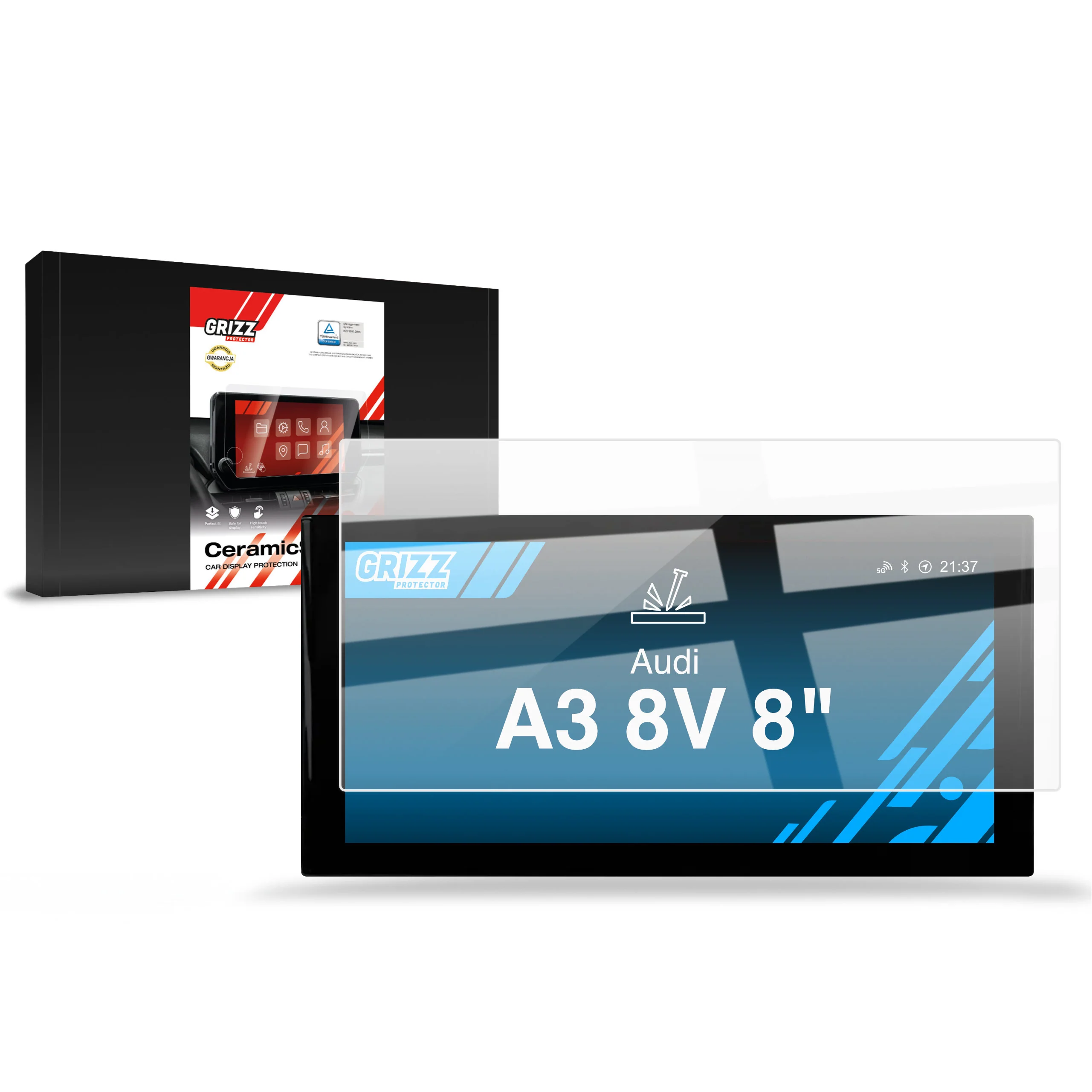 Displayschutzfolie für Audi A3 8V 8" (2012-2019) Navi Folie, Kratzfest, Klar