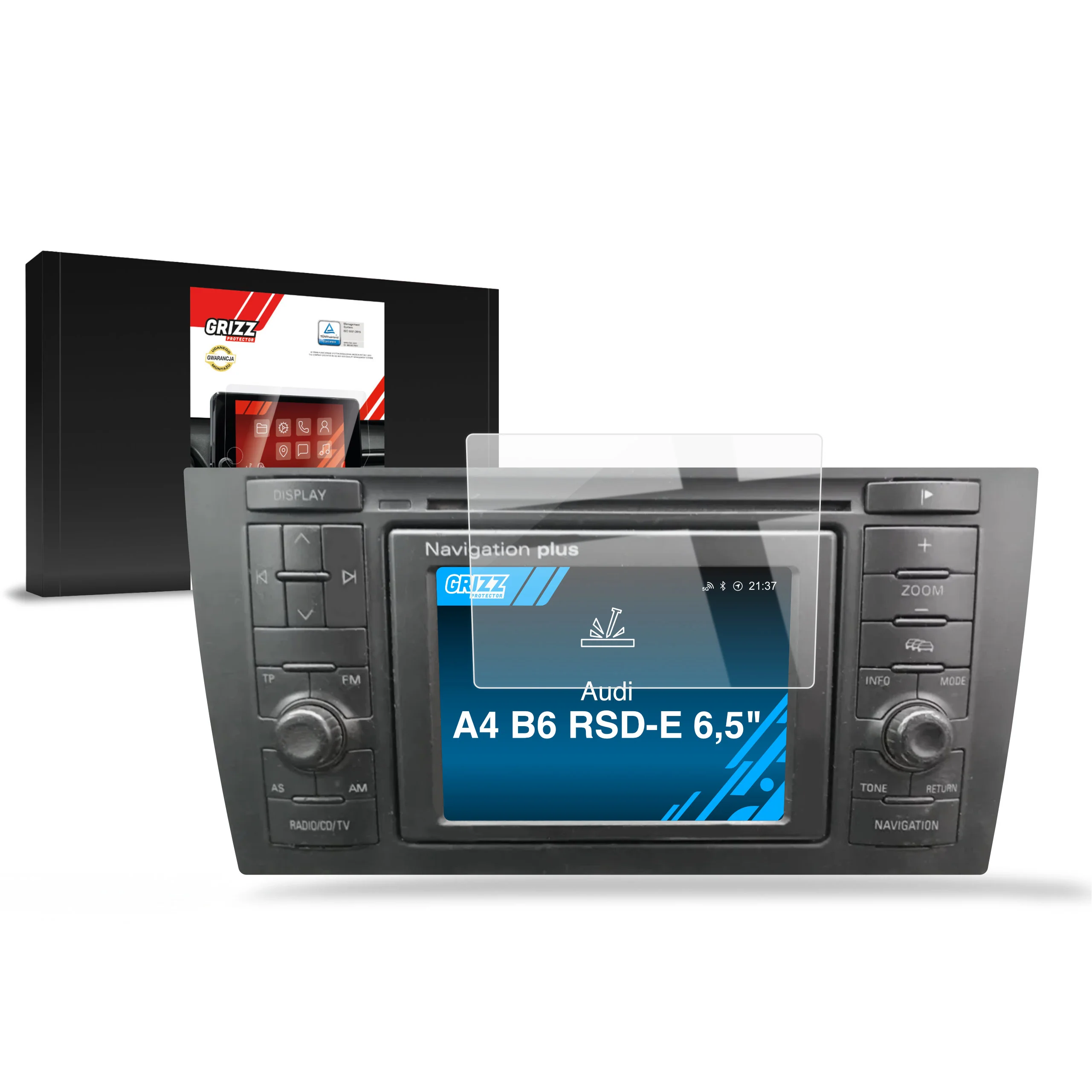 Displayschutzfolie für Audi A4 B6 RSD-E (2000-2004) Navi Folie, Kratzfest, Klar