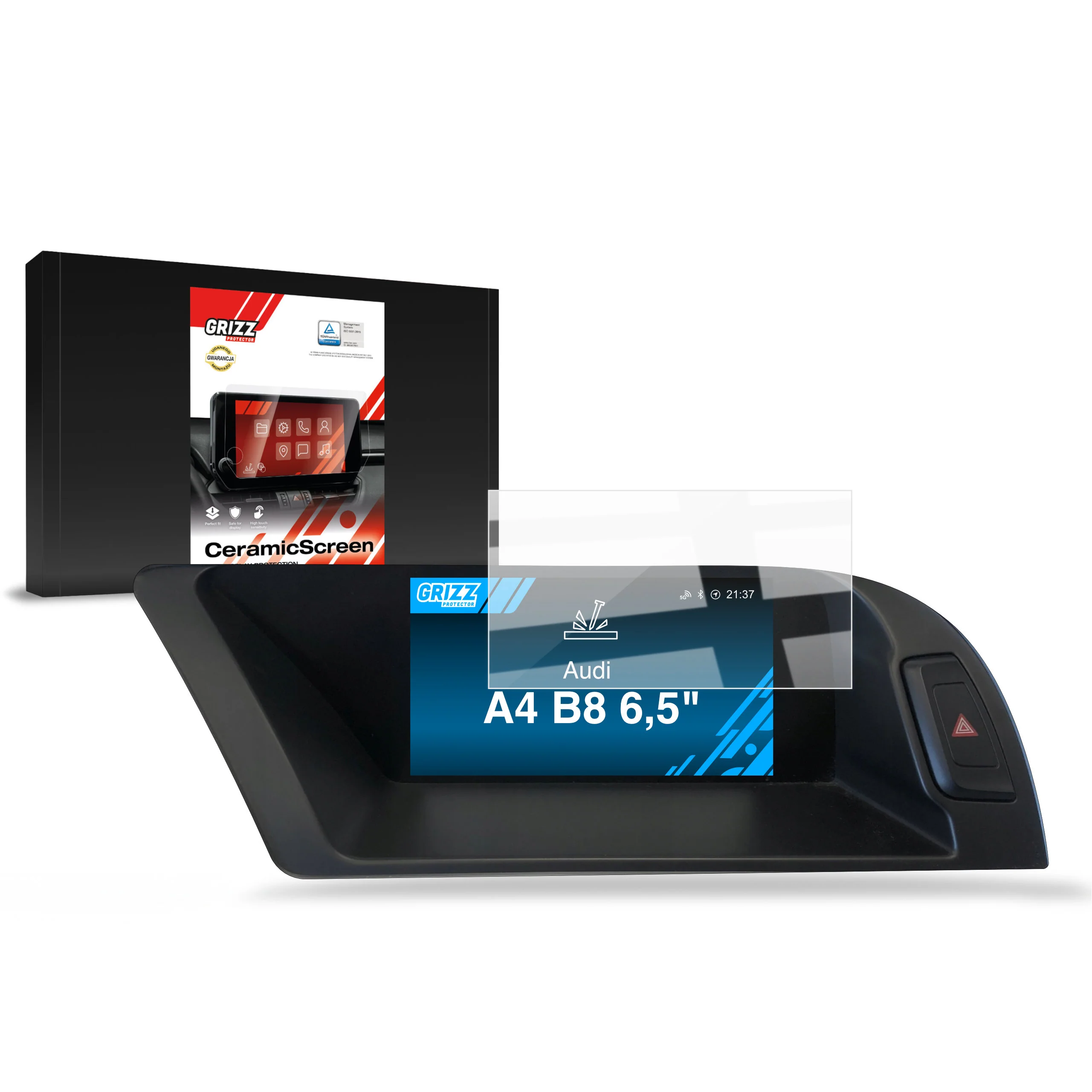 Displayschutzfolie für Audi A4 B8 MMI 3G 6,5" (2010-2013) Navi Folie, Kratzfest, Klar - Image 9