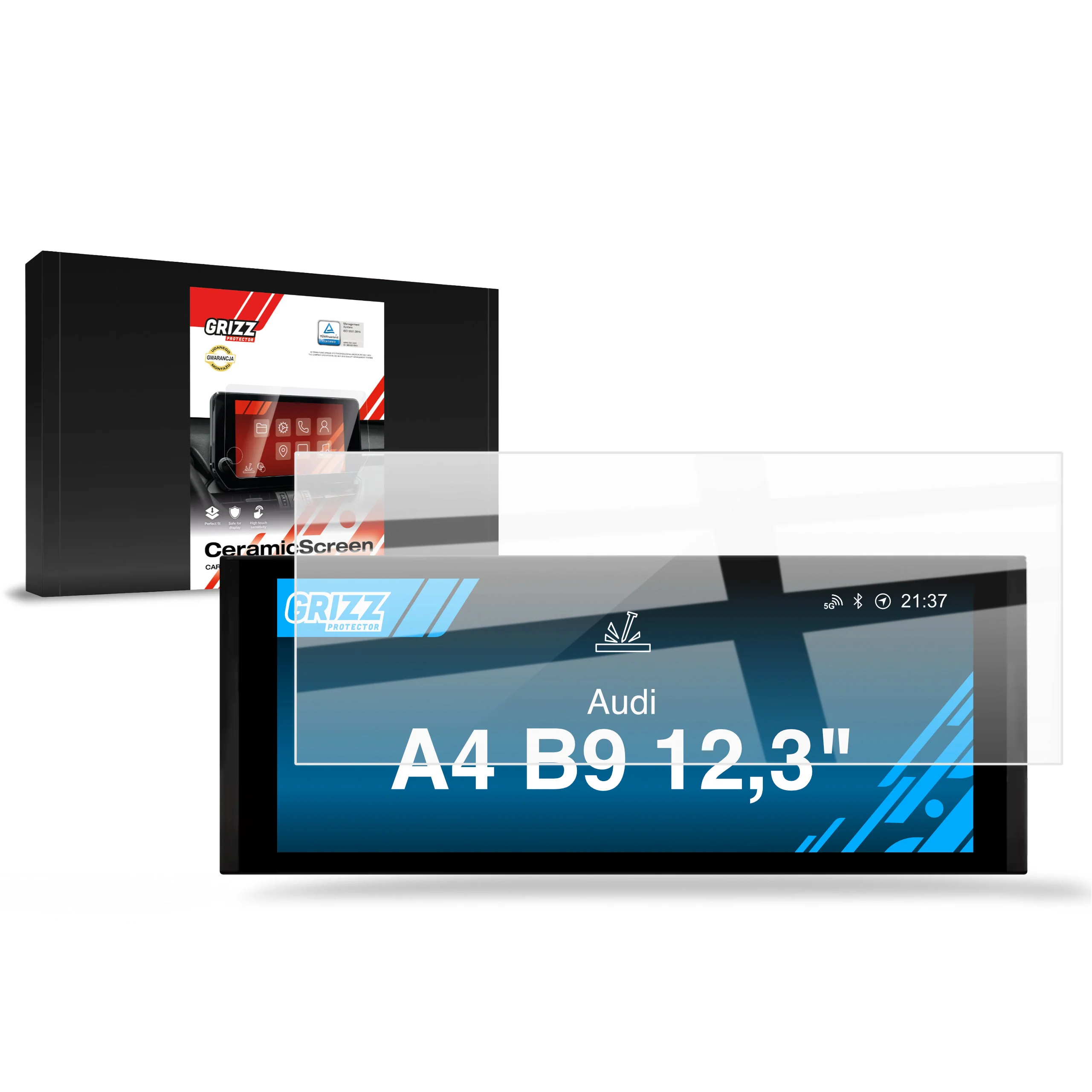 Displayschutzfolie für Audi A4 B9 Android Radio 12,3" (2016-2024) Navi Folie, Kratzfest, Klar