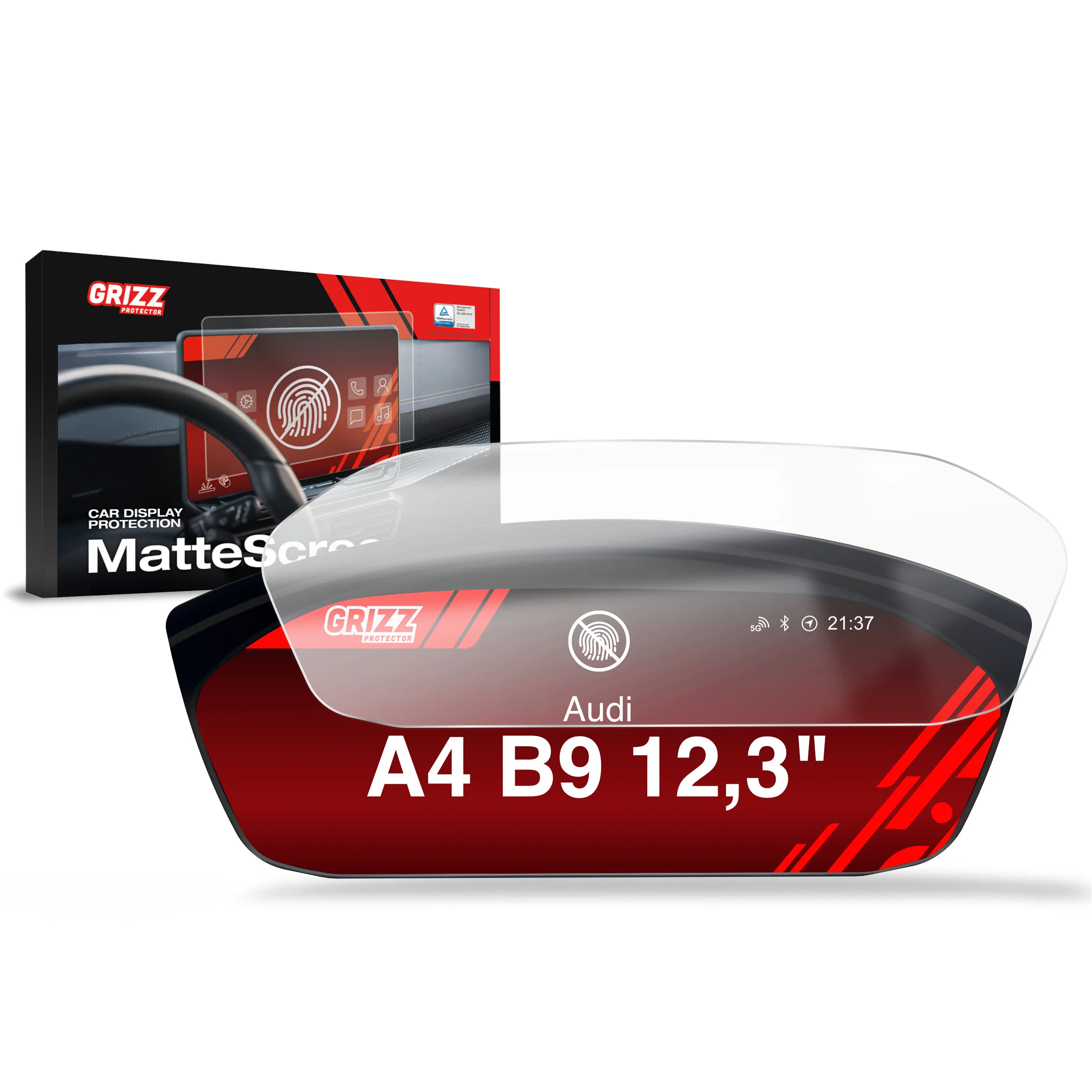 Displayschutzfolie für Audi A4 B9 Virtual Cockpit Plus 12,3" (2020-2024) Anti-Fingerprint, Matt
