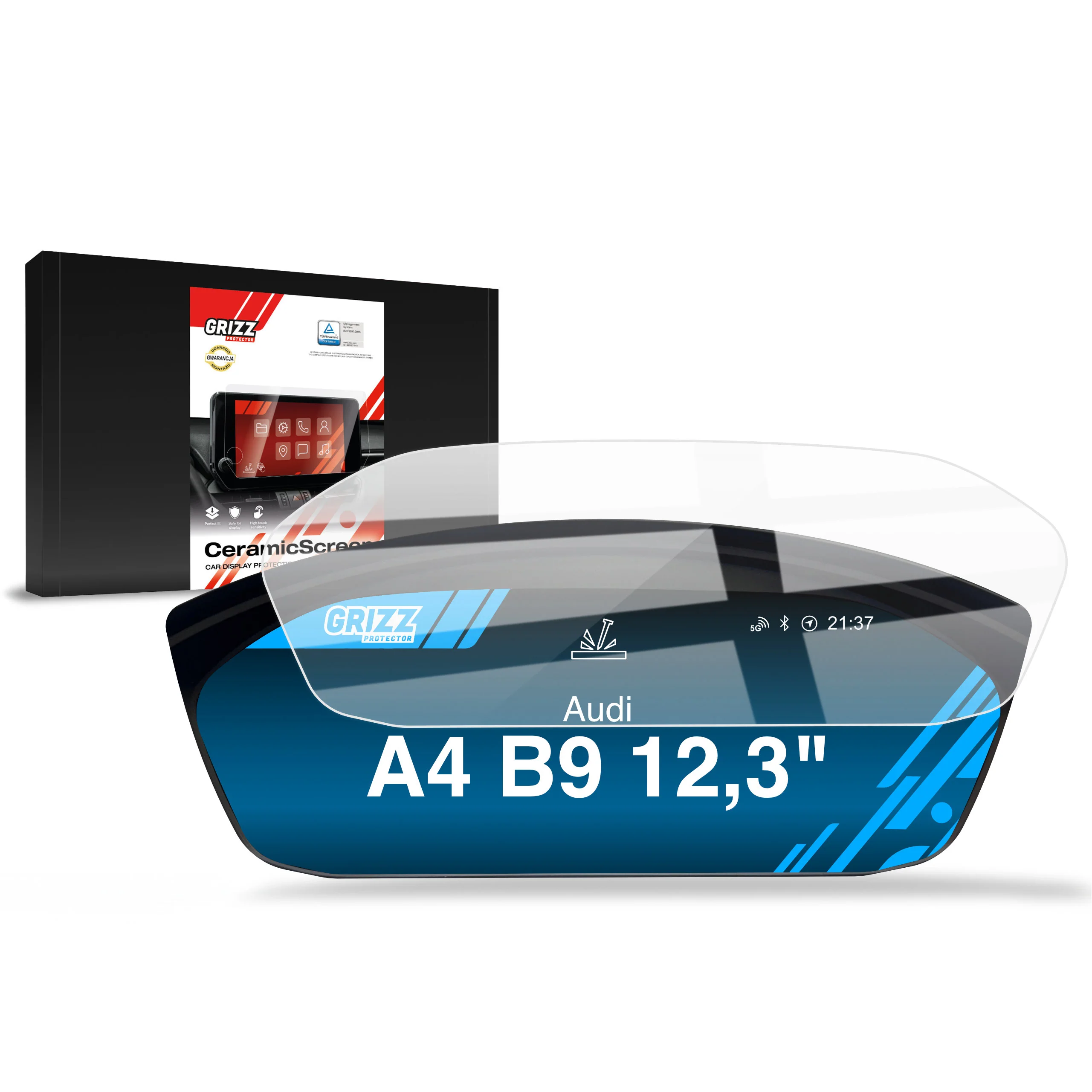 Displayschutzfolie für Audi A4 B9 Virtual Cockpit Plus 12,3" (2020-2024) Navi Folie, Kratzfest, Klar - Image 9