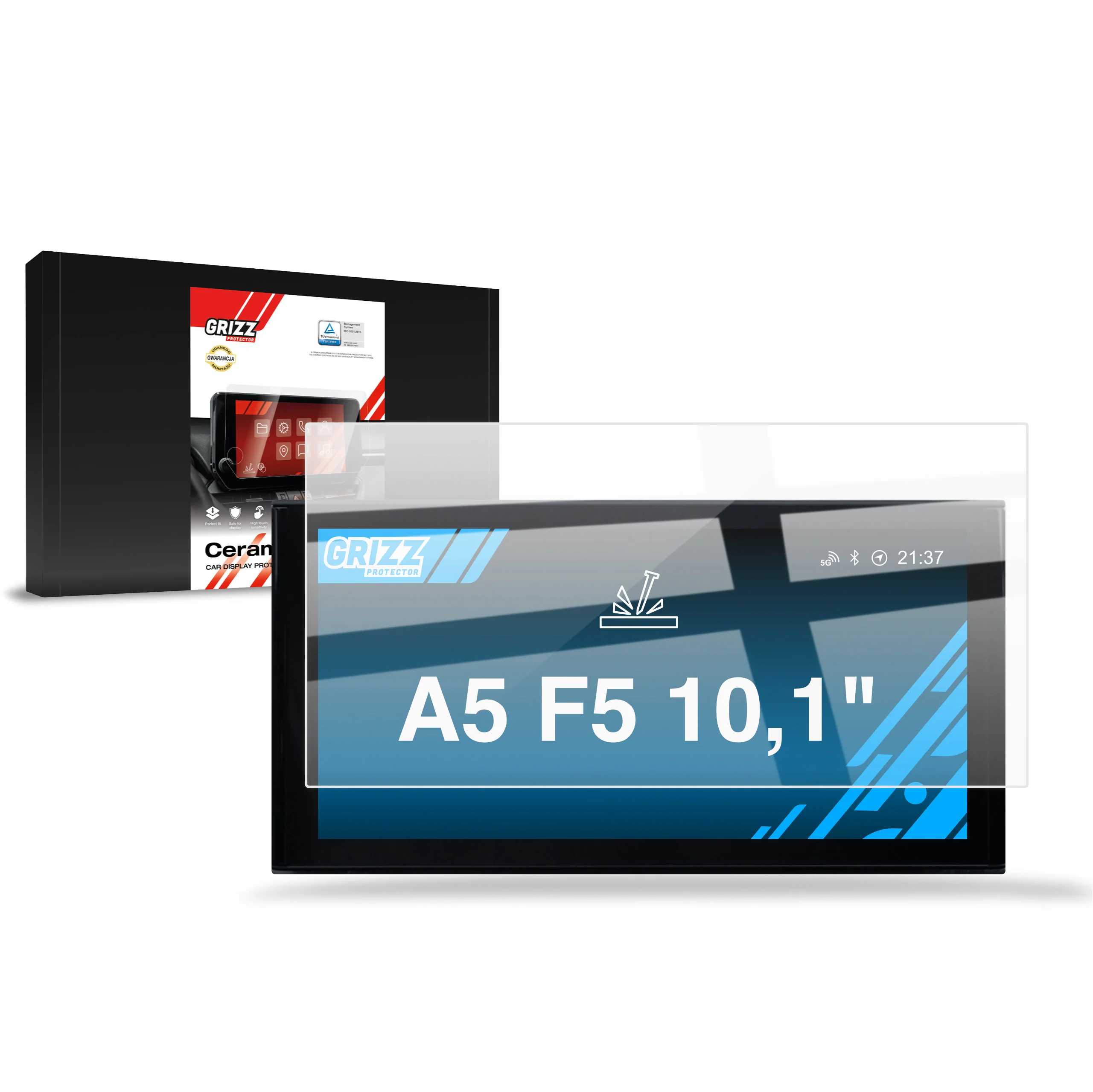 Displayschutzfolie für Audi A5 F5 10,1" (2019-2024) Navi Folie, Kratzfest, Klar