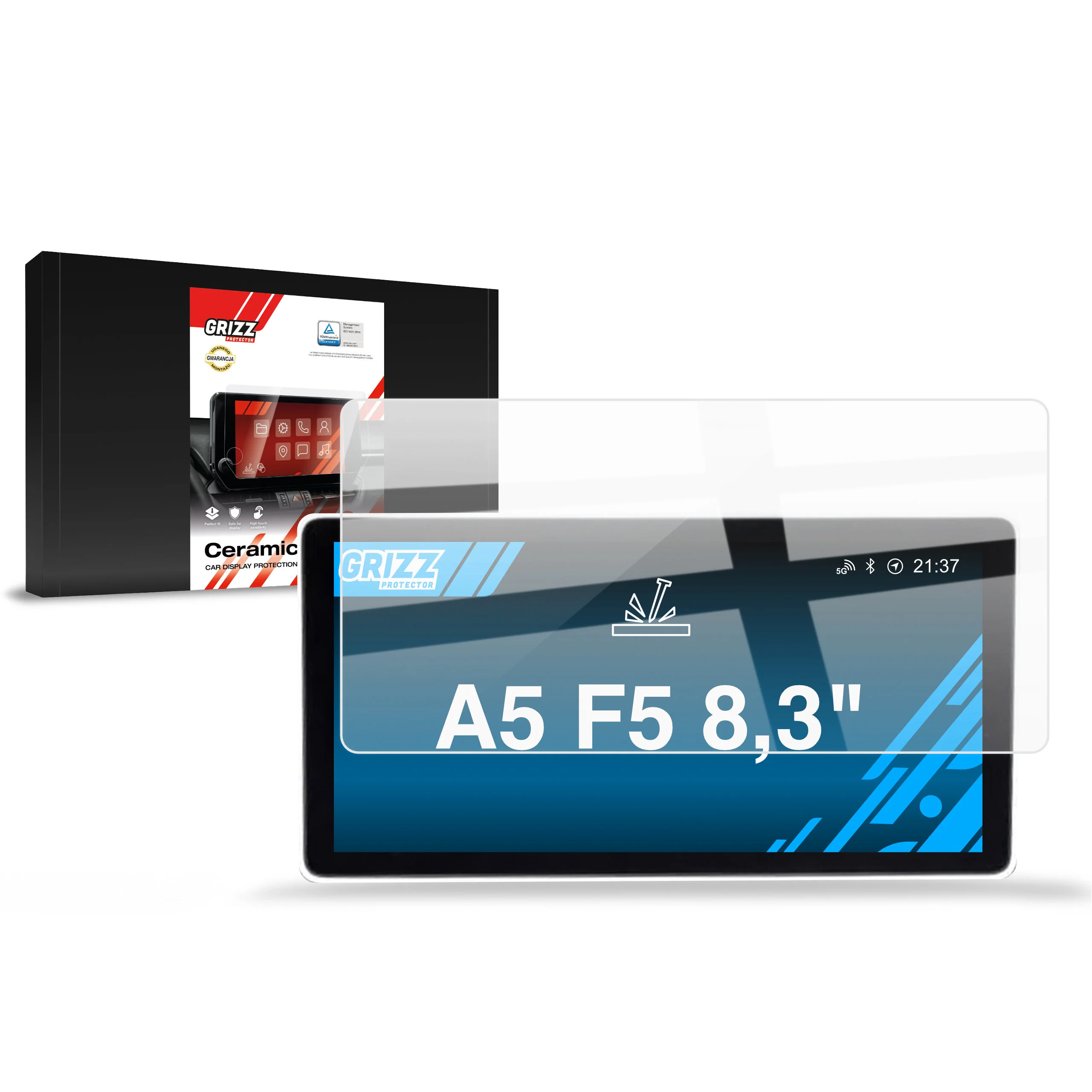 Displayschutzfolie für Audi A5 F5 MMI 8,3" (2016-2019) Navi Folie, Kratzfest, Klar