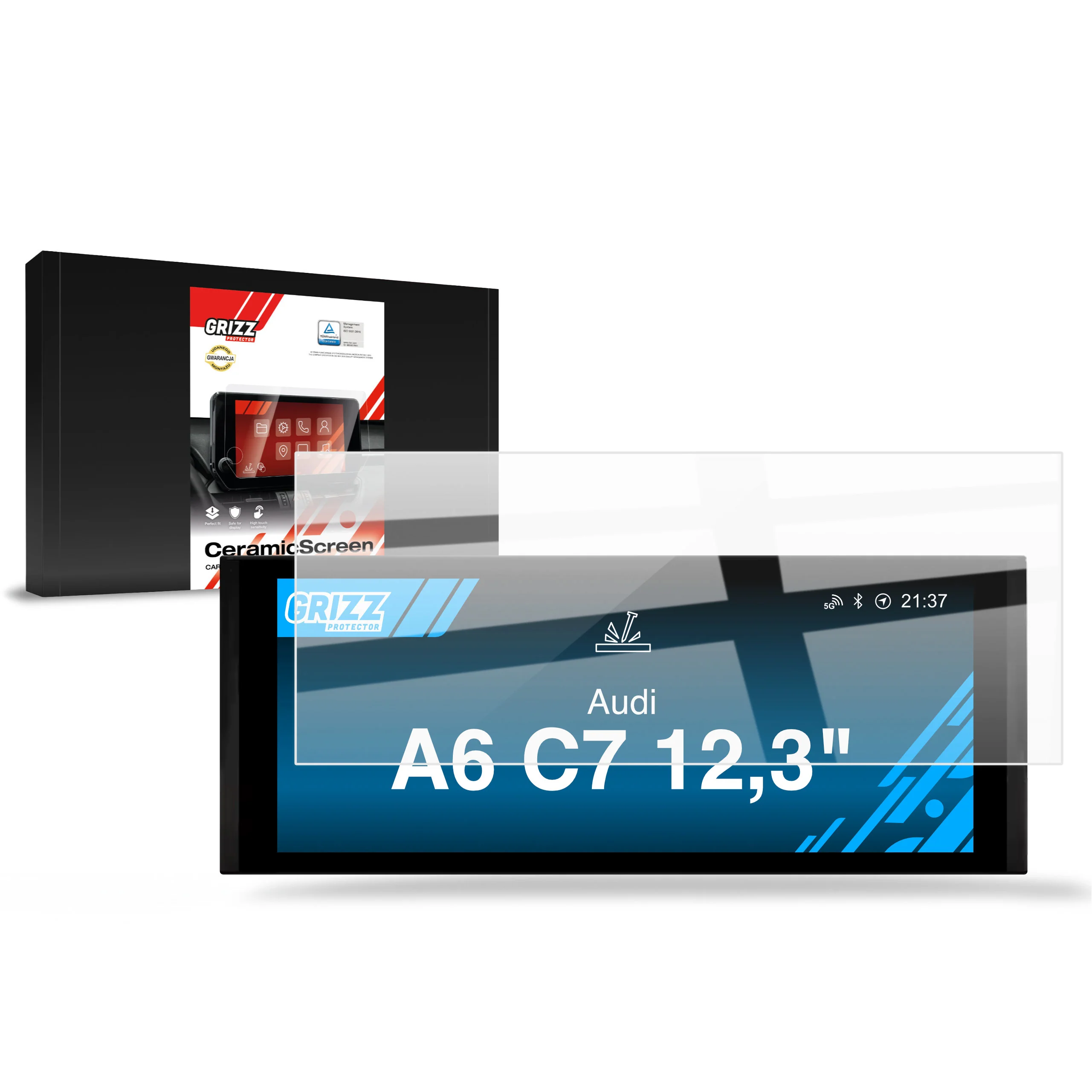 Displayschutzfolie für Audi A6 C7 Android Radio 12,3" (2012-2018) Navi Folie, Kratzfest, Klar