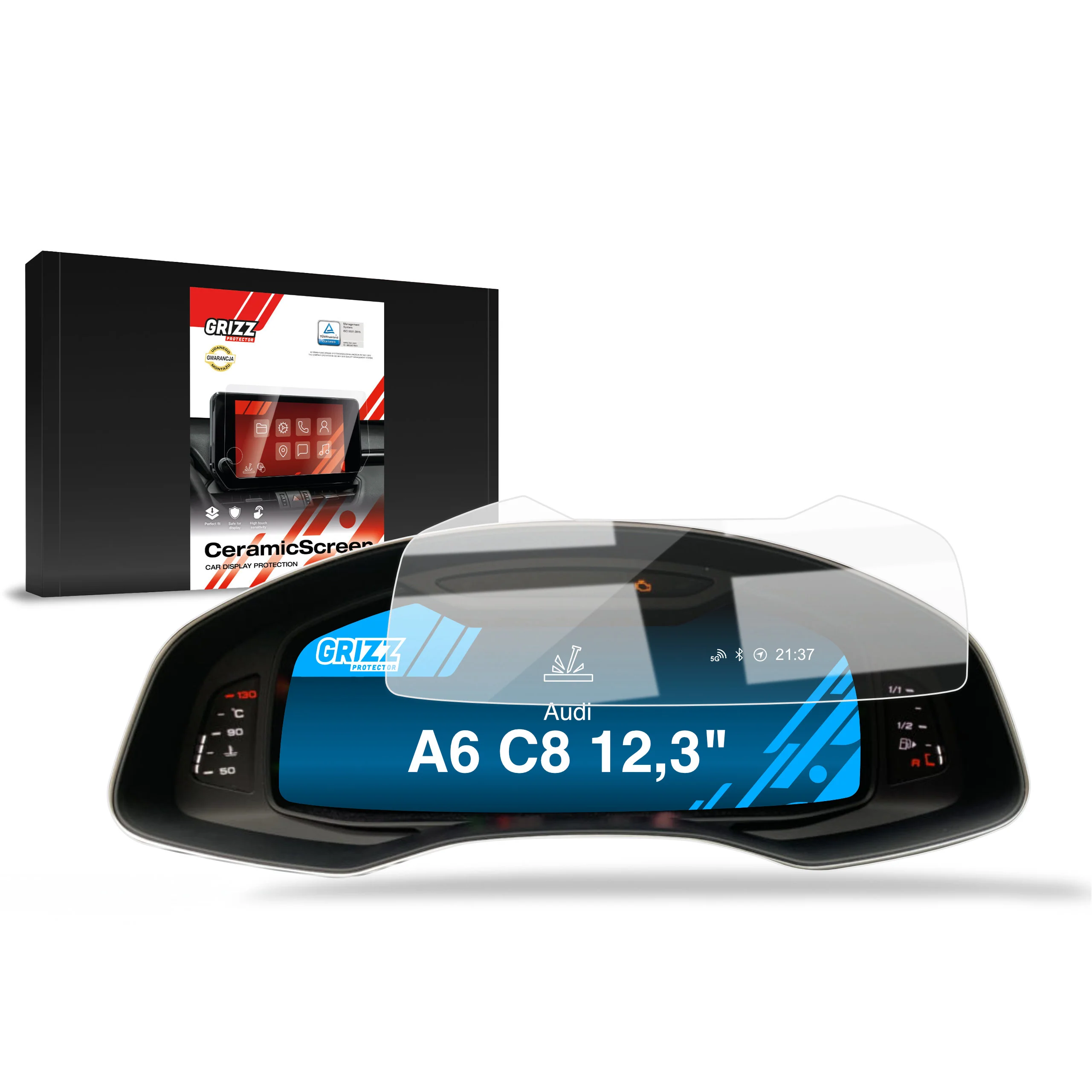 Displayschutzfolie für Audi A6 C8 Virtual Cockpit 12,3" (2018-2024) Navi Folie, Kratzfest, Klar - Image 9