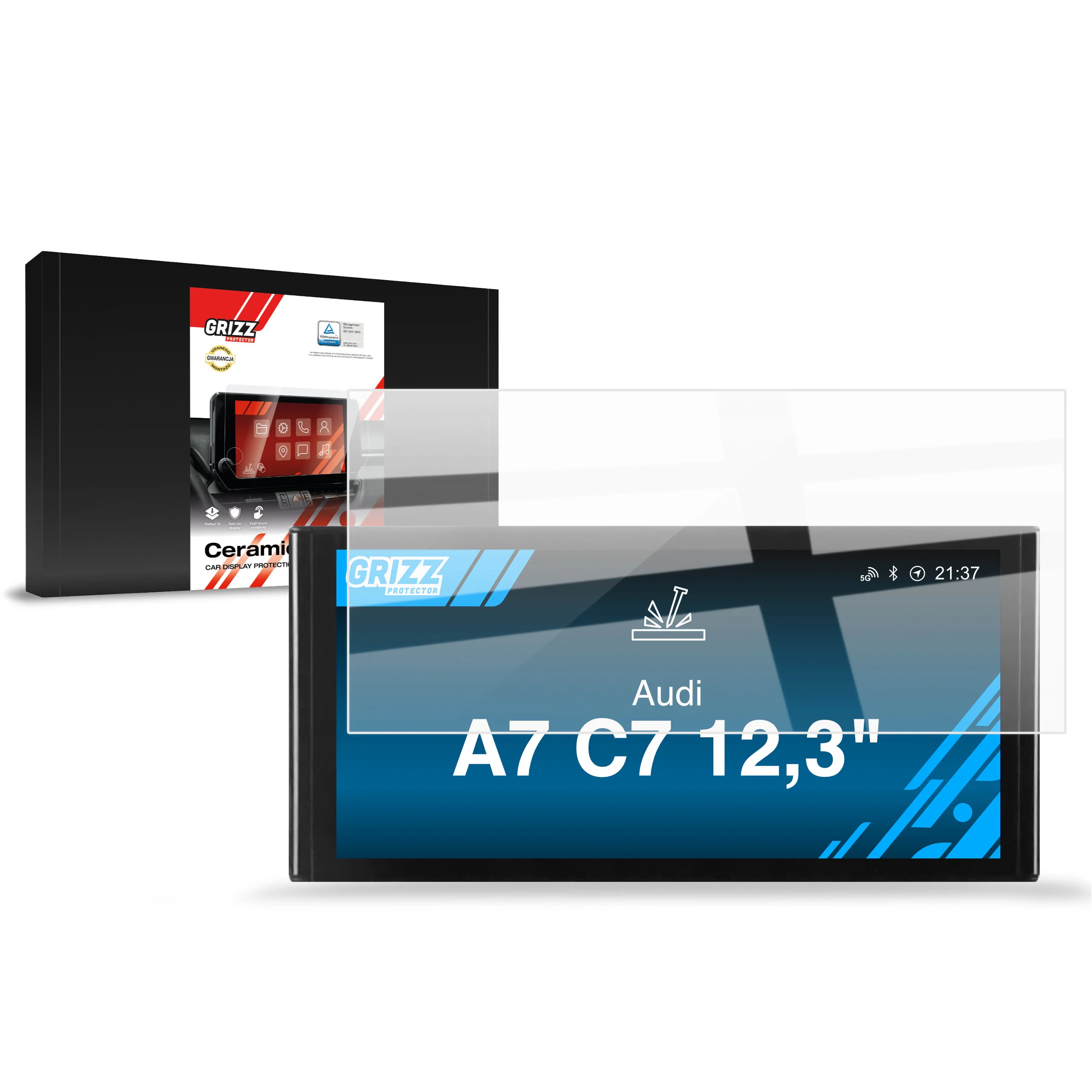 Displayschutzfolie für Audi A7 C7 Android Radio 12,3" (2012-2018) Navi Folie, Kratzfest, Klar