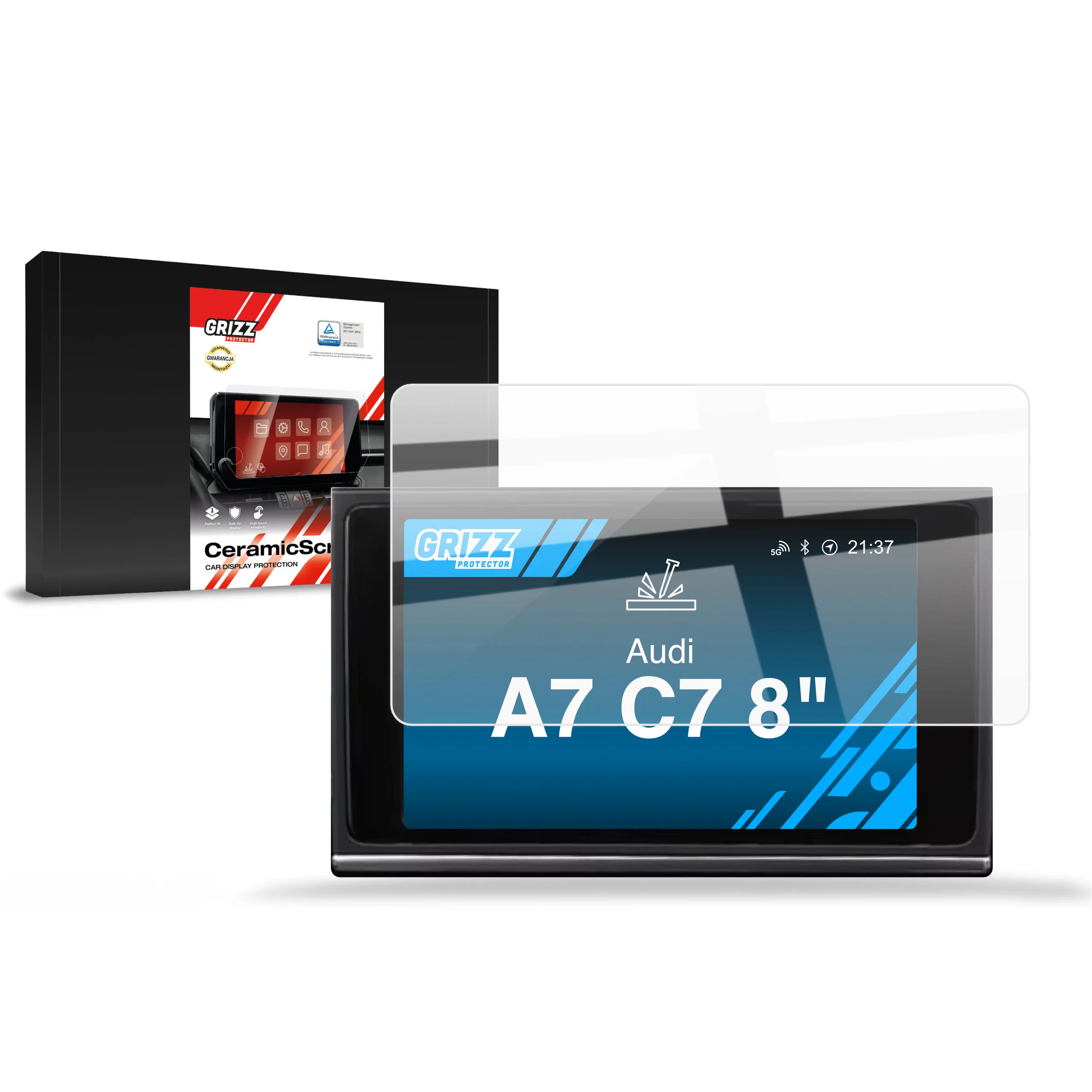 Displayschutzfolie für Audi A7 C7 MMI 8" (2012-2018) Navi Folie, Kratzfest, Klar