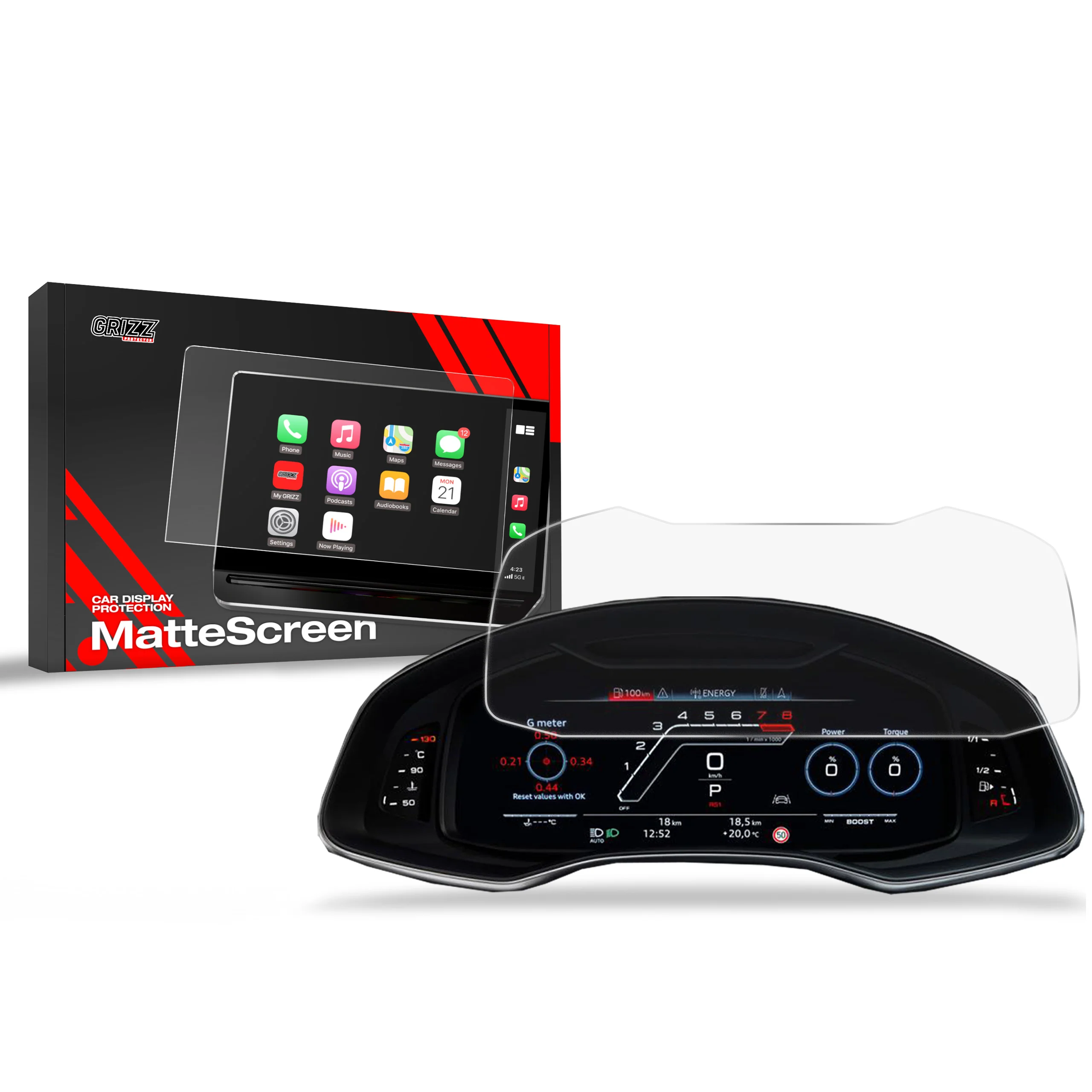 Displayschutzfolie für Audi A7 C8 Virtual Cockpit 12,3" (2018-2025) Anti-Fingerprint, Matt