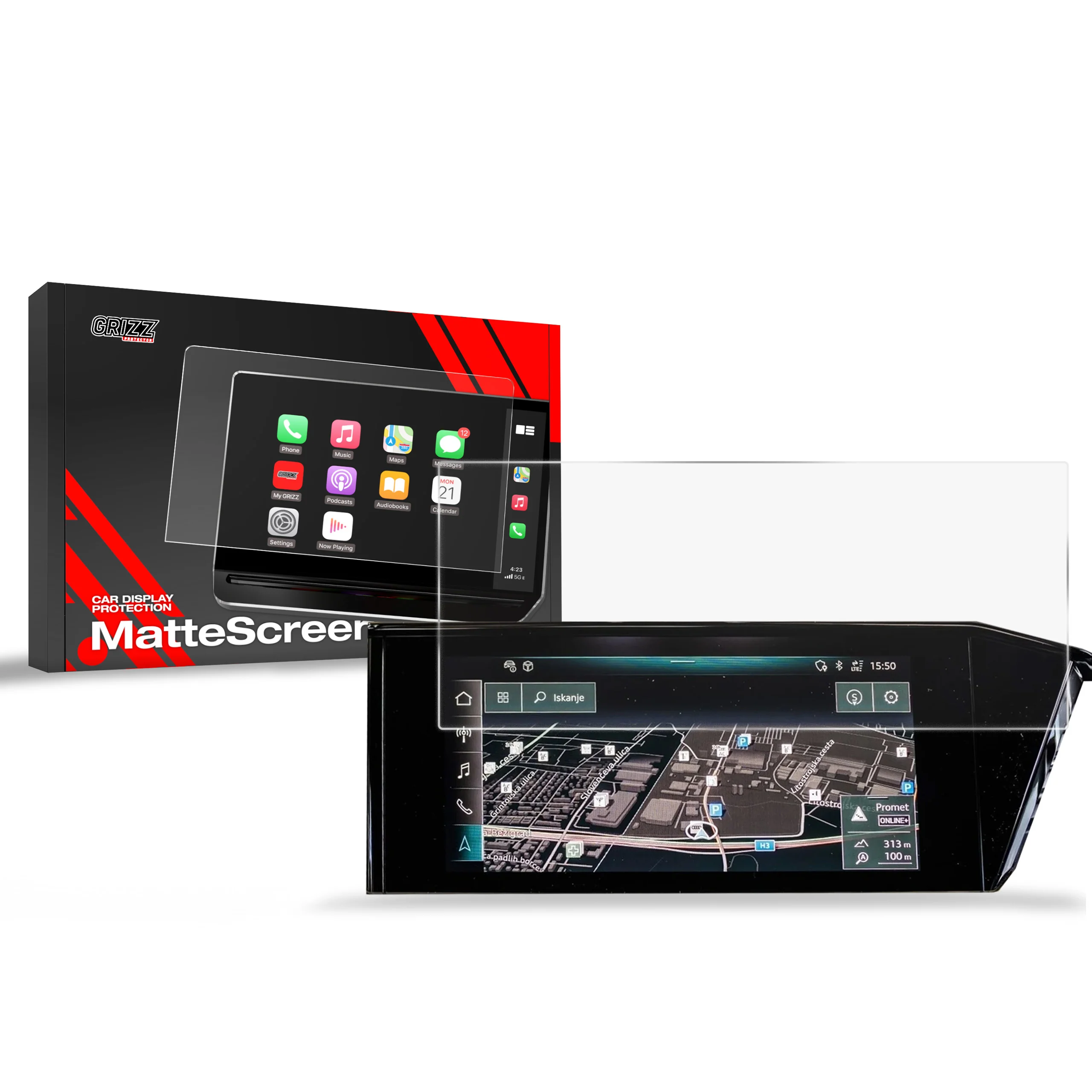 Displayschutzfolie für Audi Q4 e-tron (2021-2026) Anti-Fingerprint, Matt