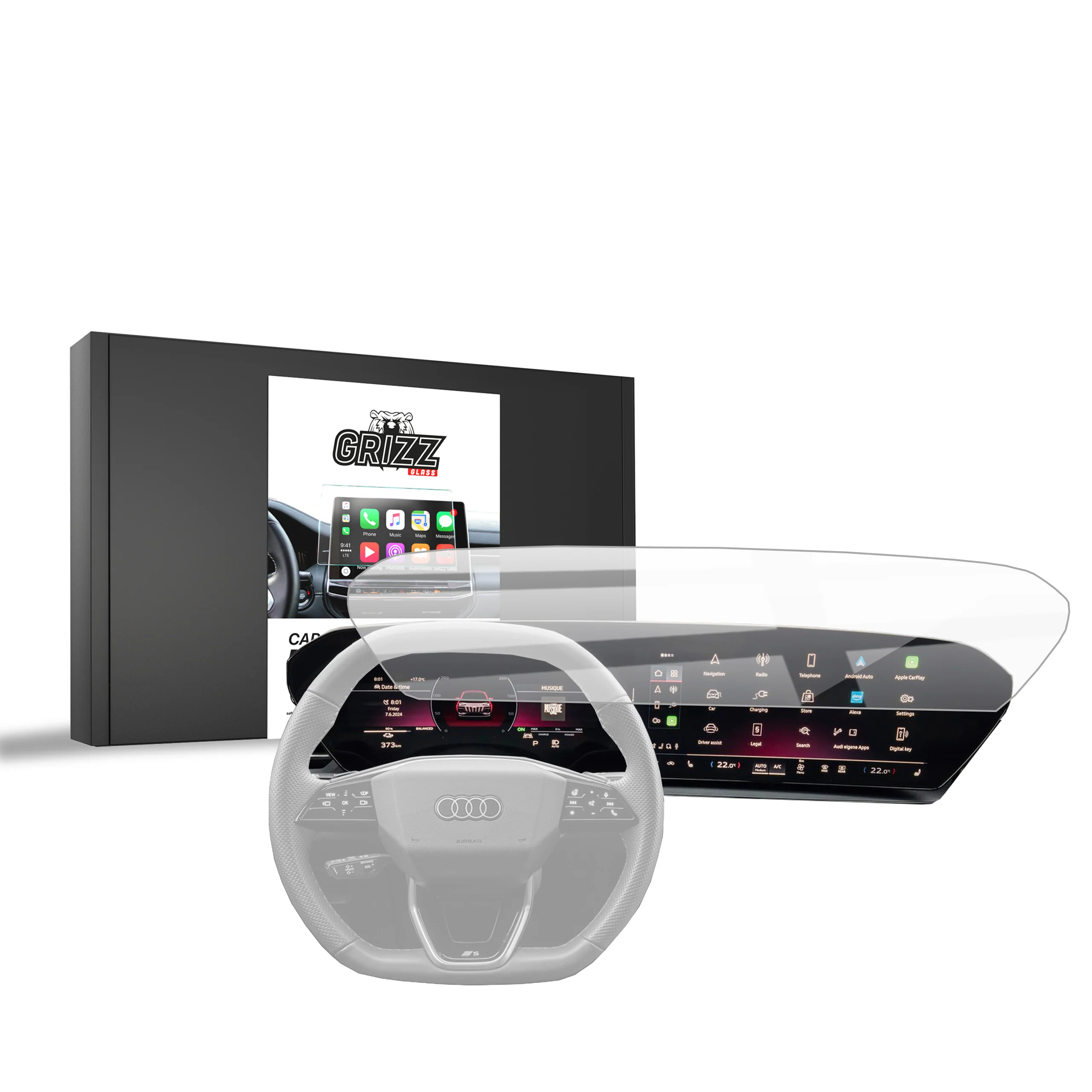 Displayschutzfolie für Audi Q6 e-tron (2024-2026) Navi Folie, Kratzfest, Klar