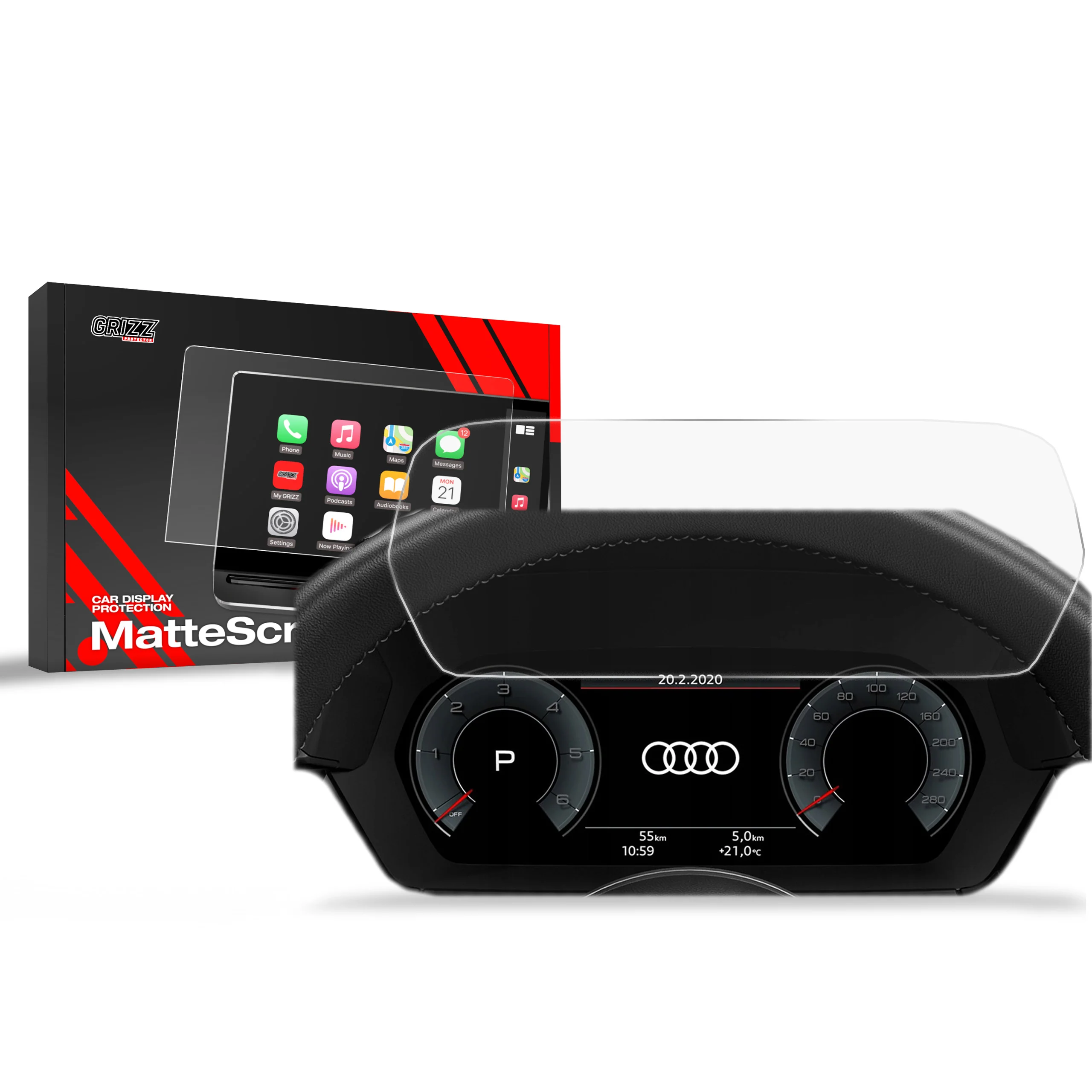 Displayschutzfolie für Audi RS3 8Y Virtual Cockpit Plus 12,3" (2020-2026) Anti-Fingerprint, Matt